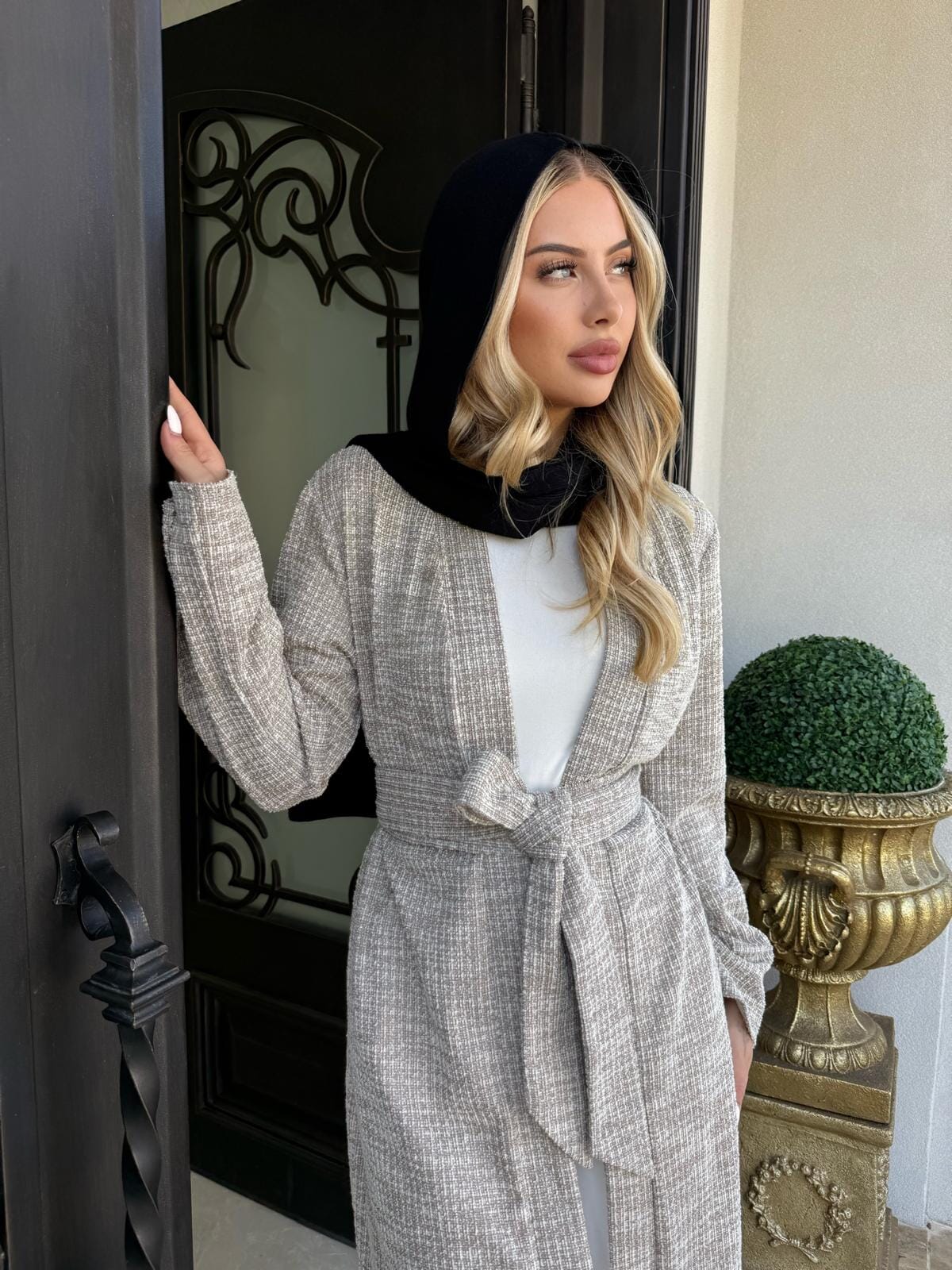 Hooded Knit Scarf