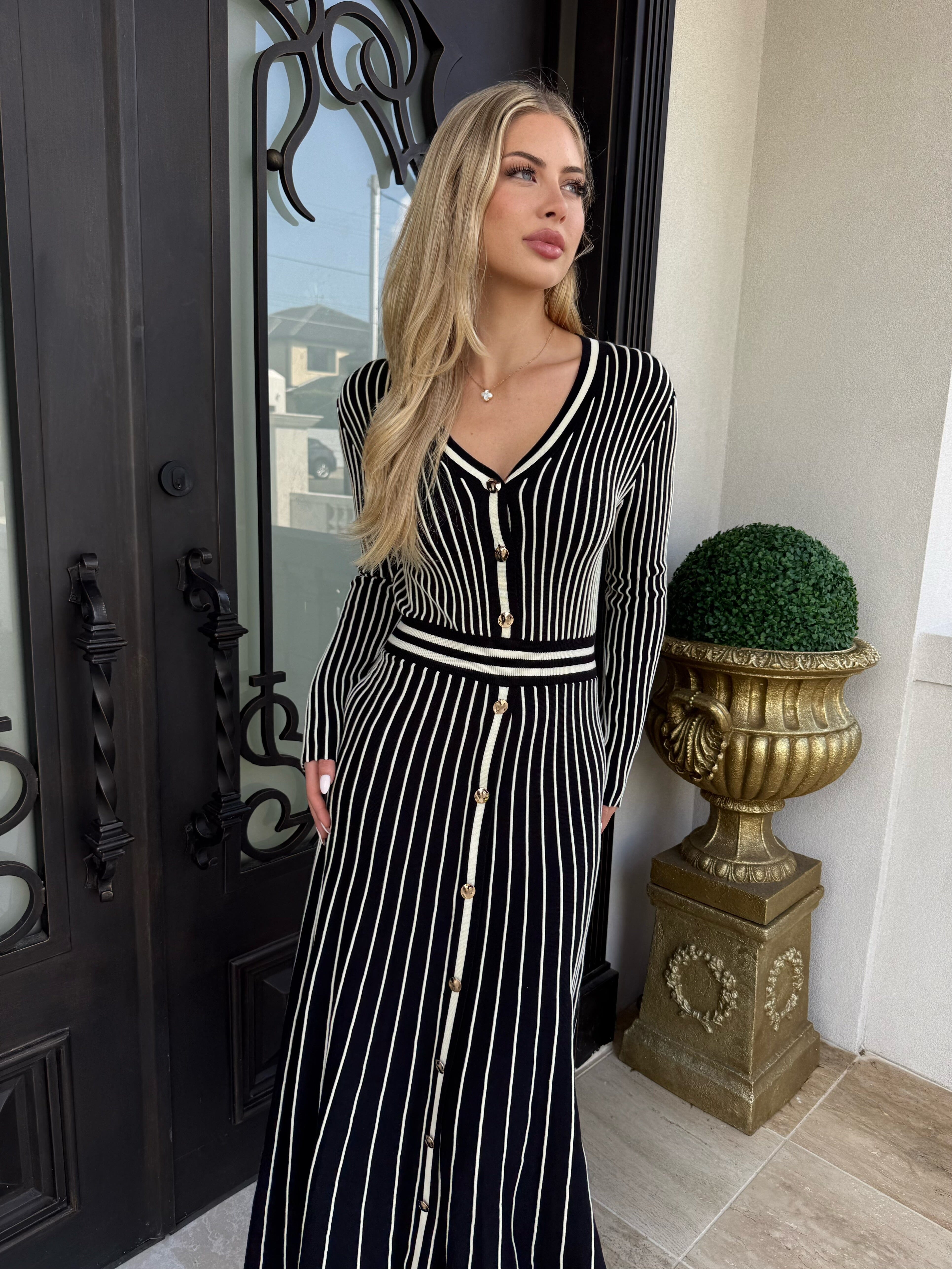 Malak Knit Pleated Dress