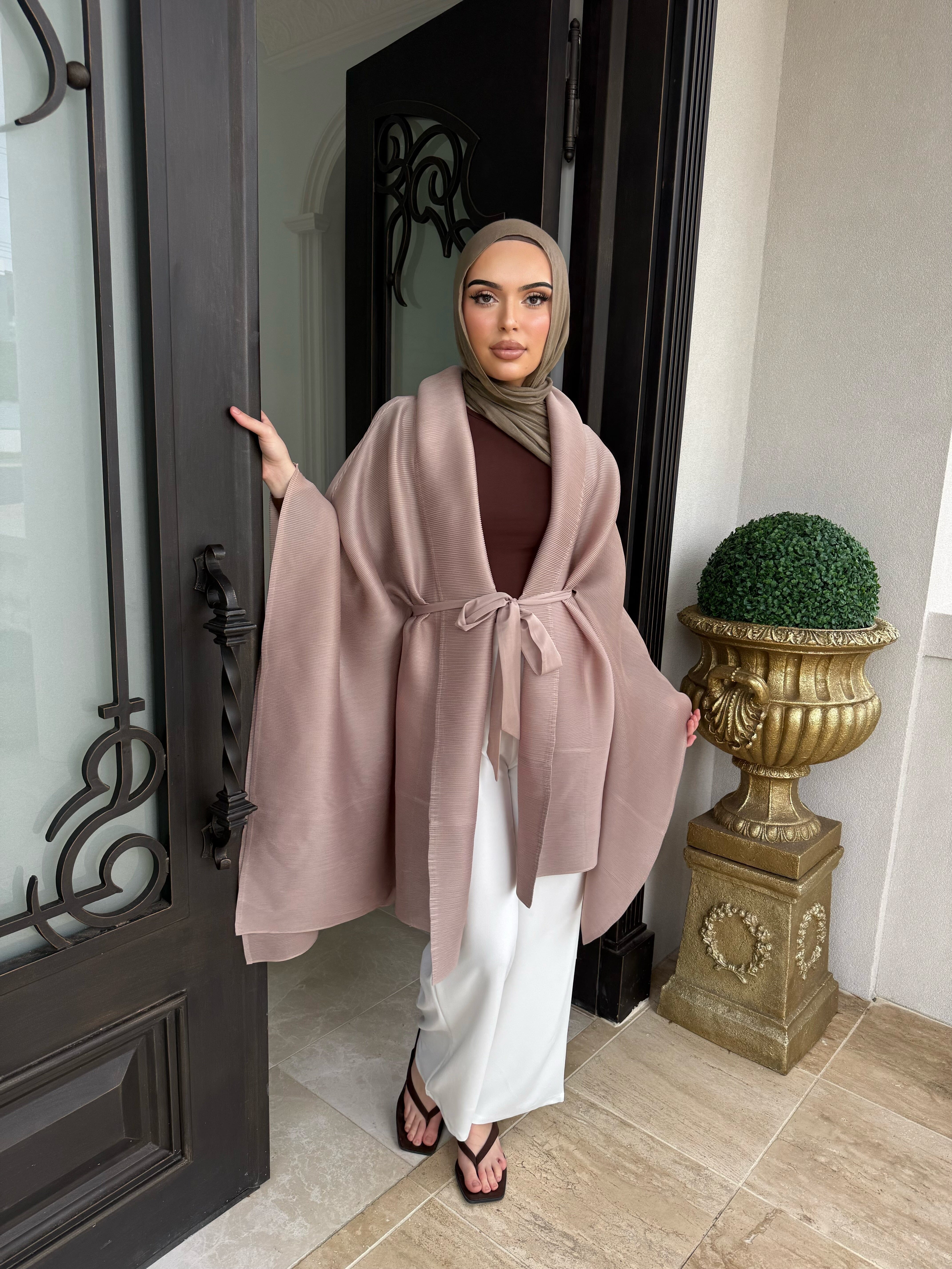 Pleated Waterfall Cape