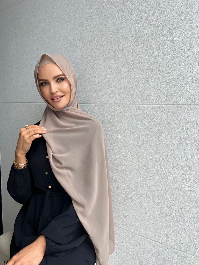 Nude Chiffon Hijab Set