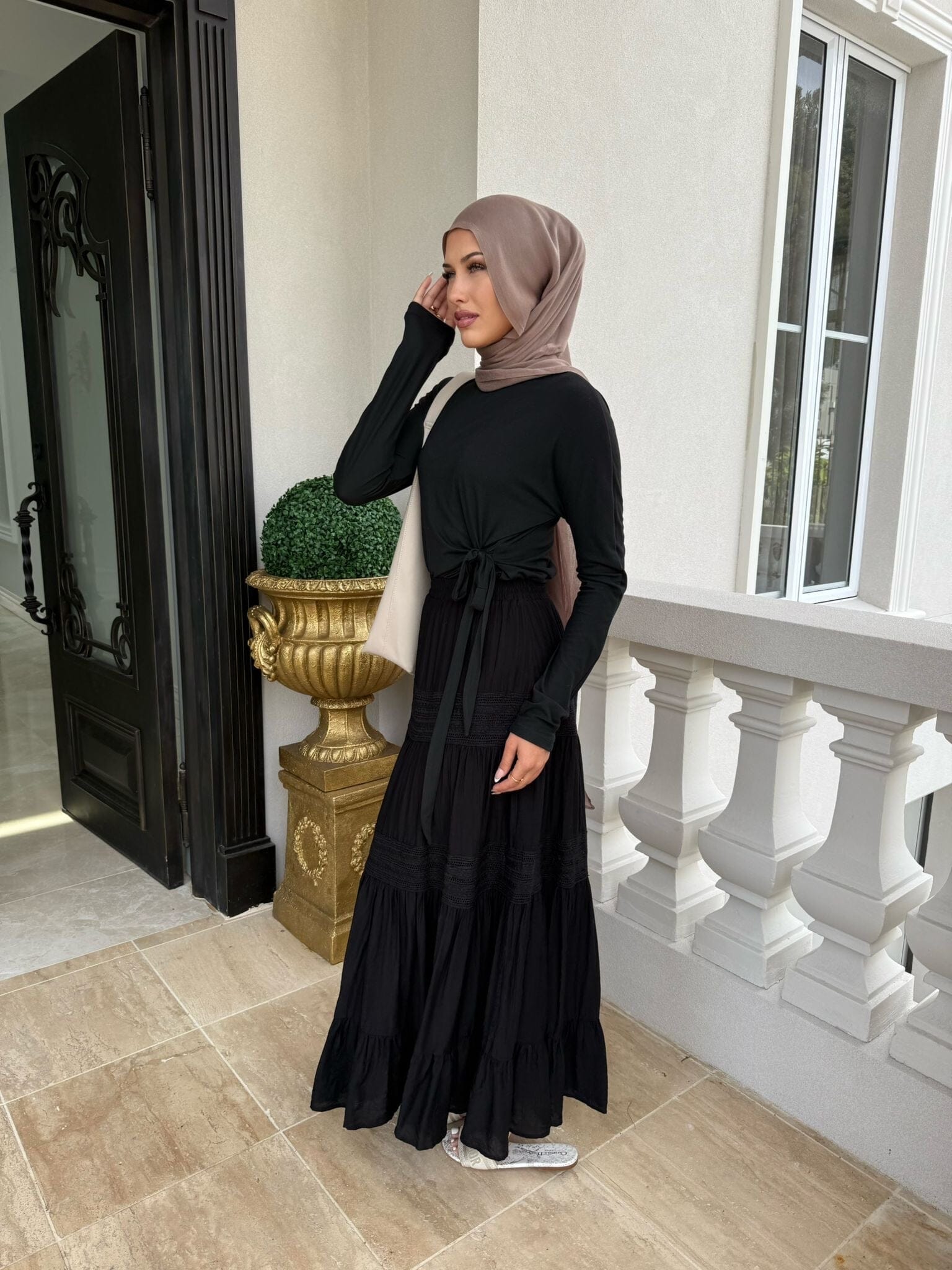 Embroidery Ruffle Skirt