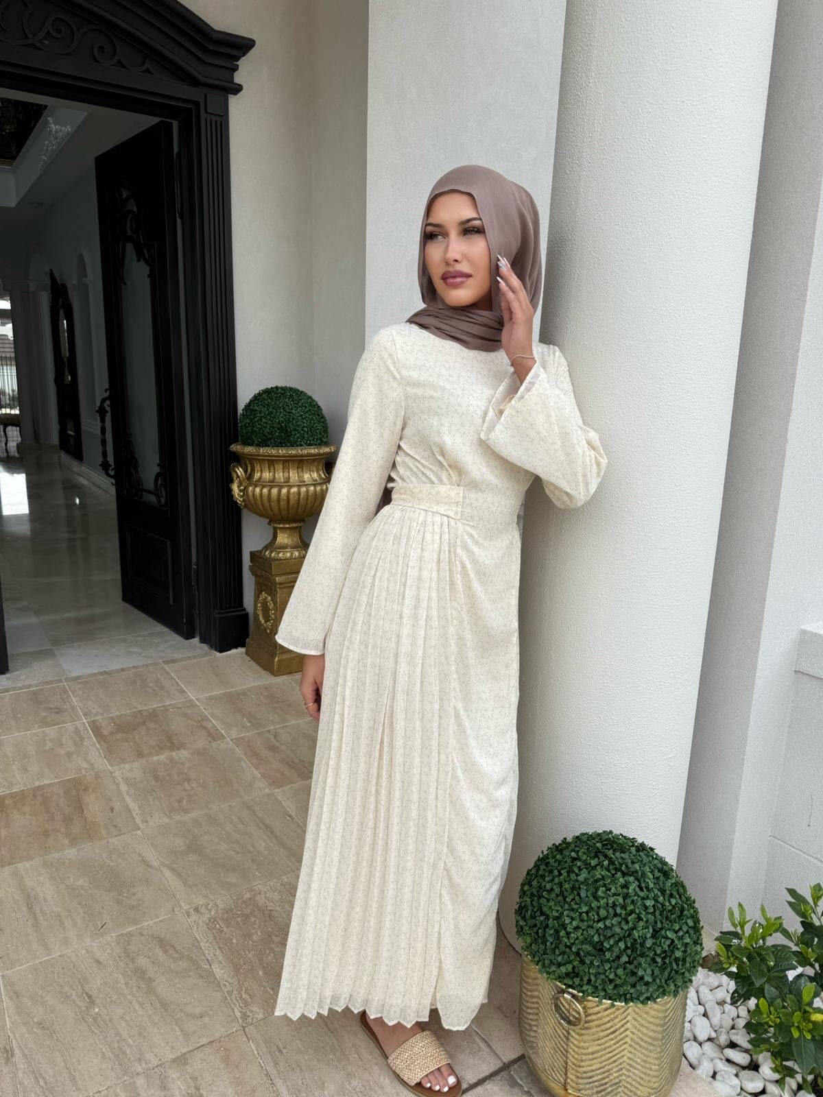 Pleated Daisy Dress