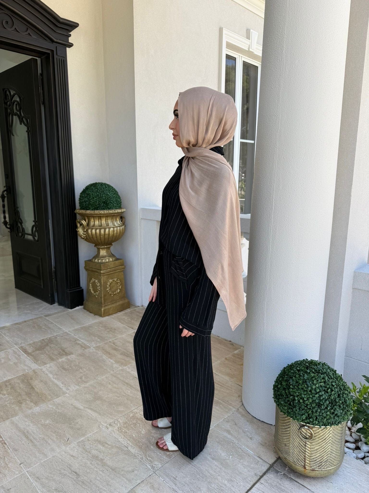Pinstripe Linen Set