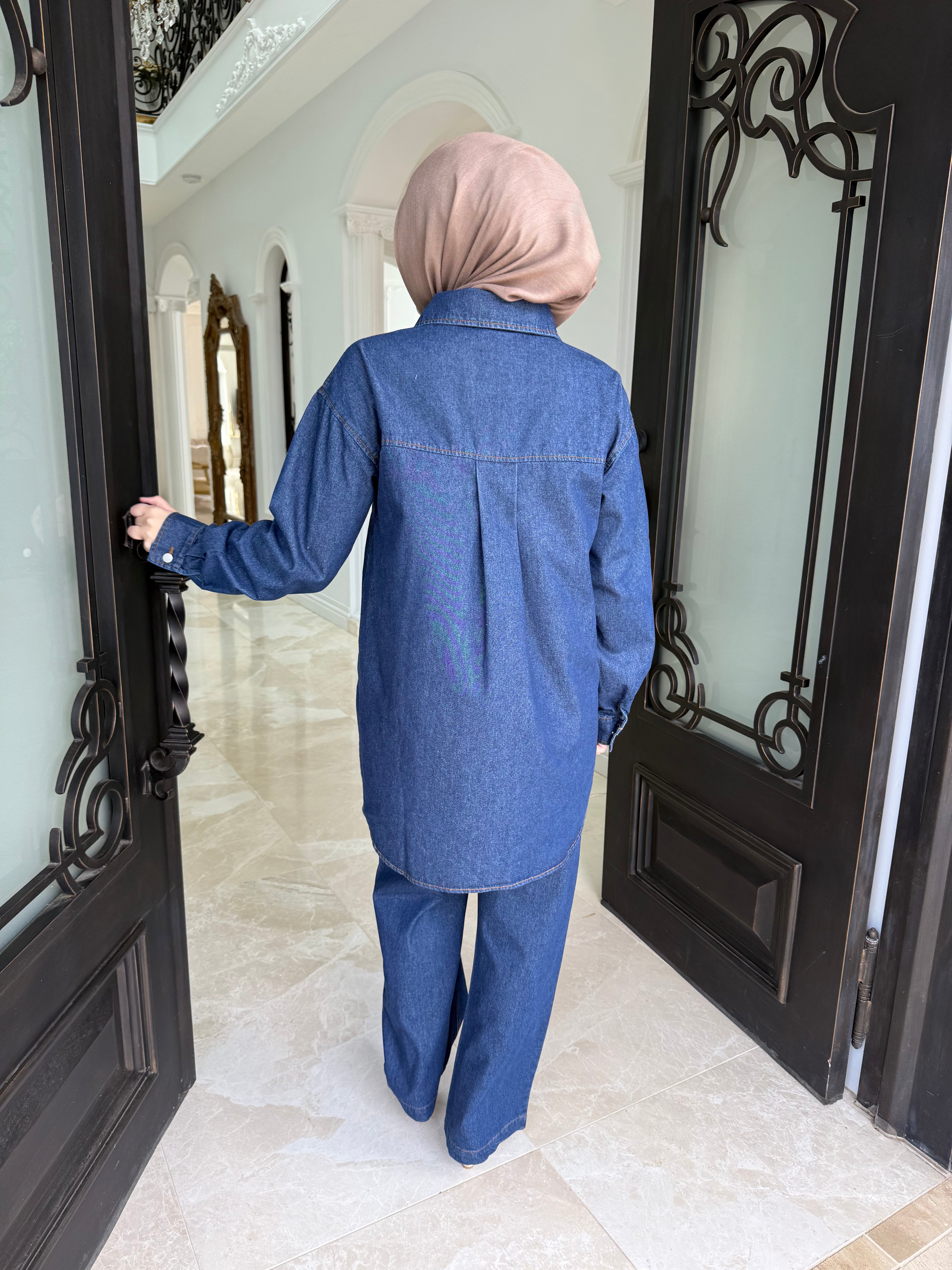 Denin Shacket Set