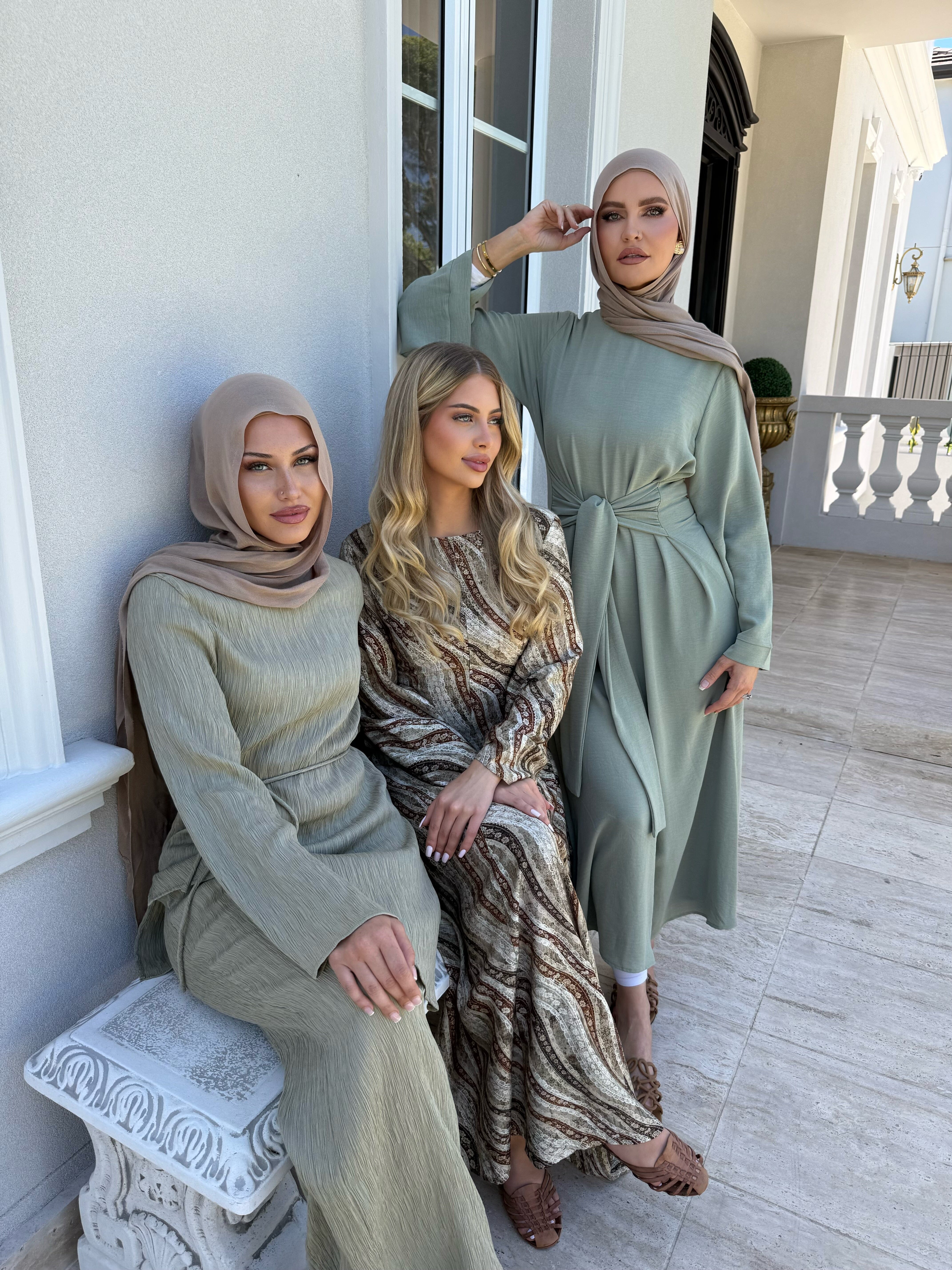 Tribal Green Floral Dress