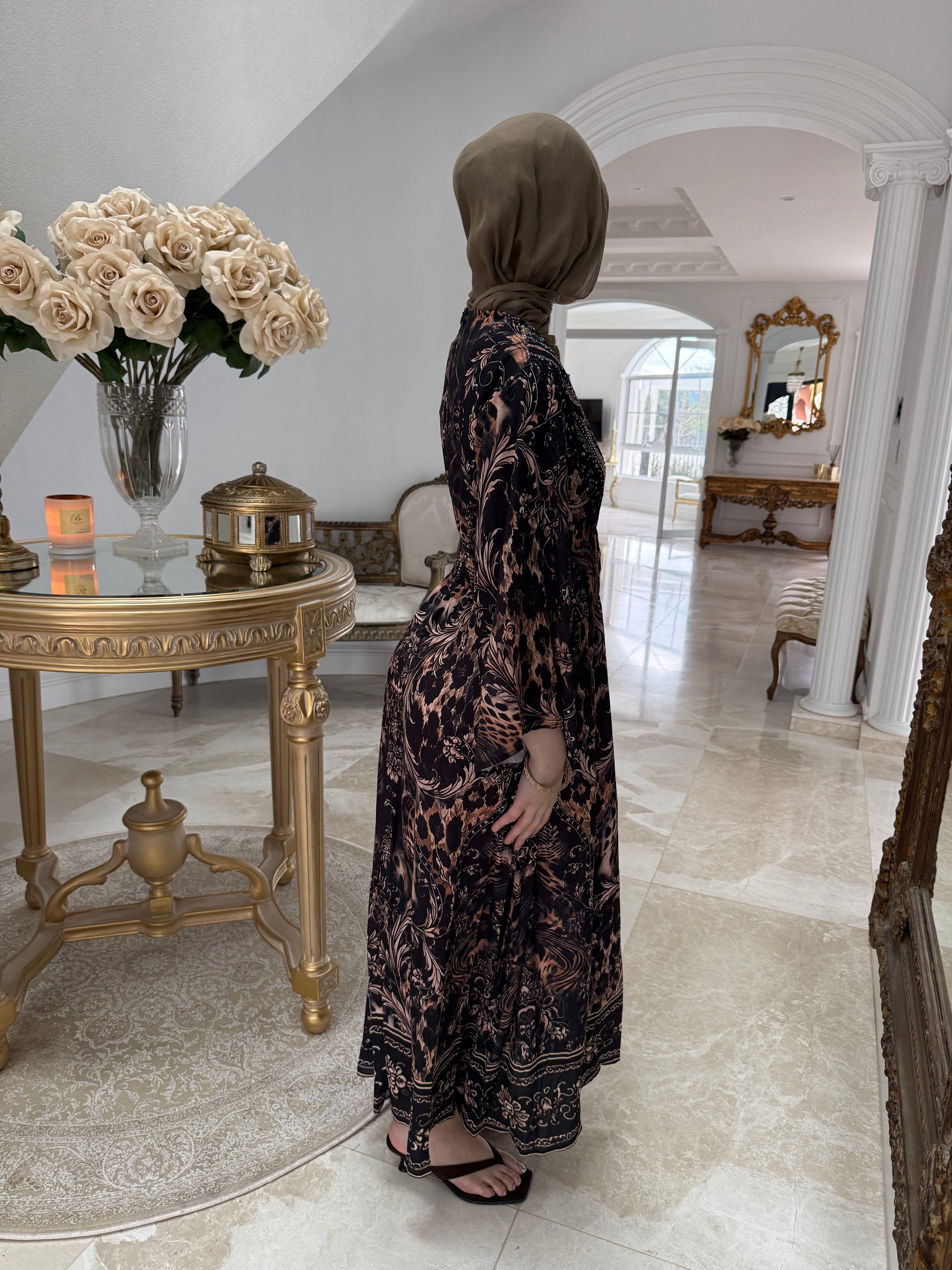 Cheetah Beaded Dress