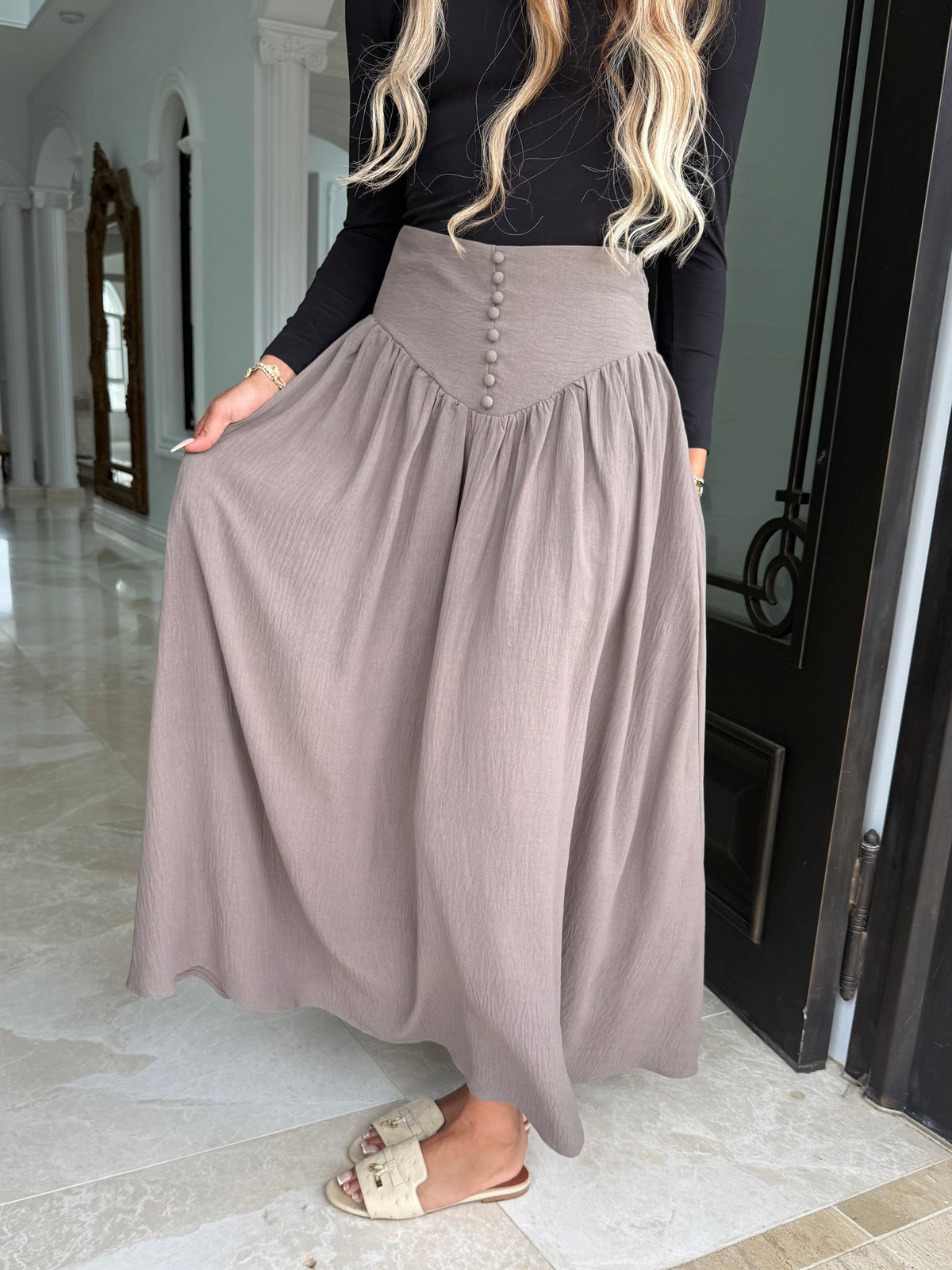 Milla Button Skirt