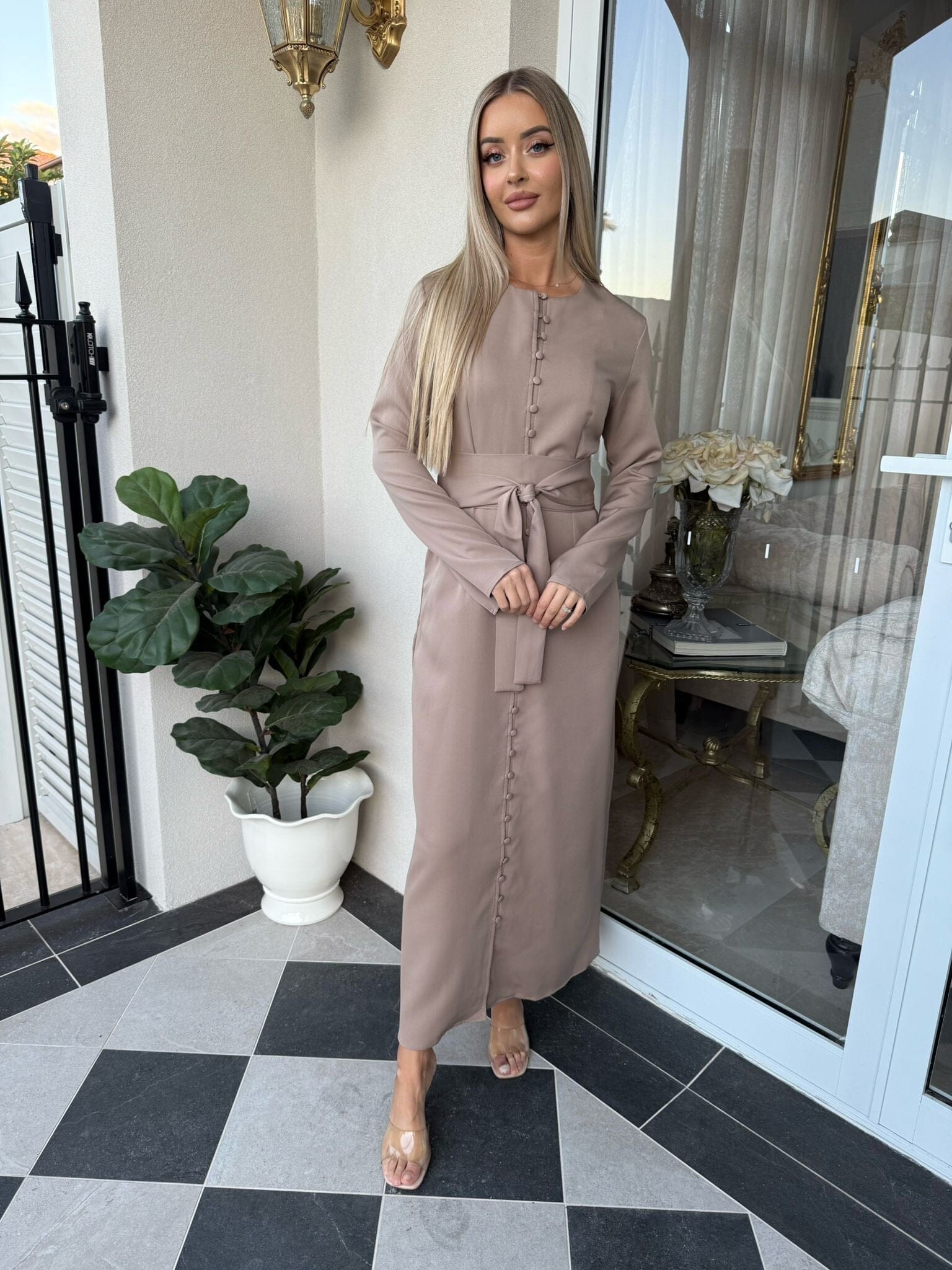 Button Belt Dress