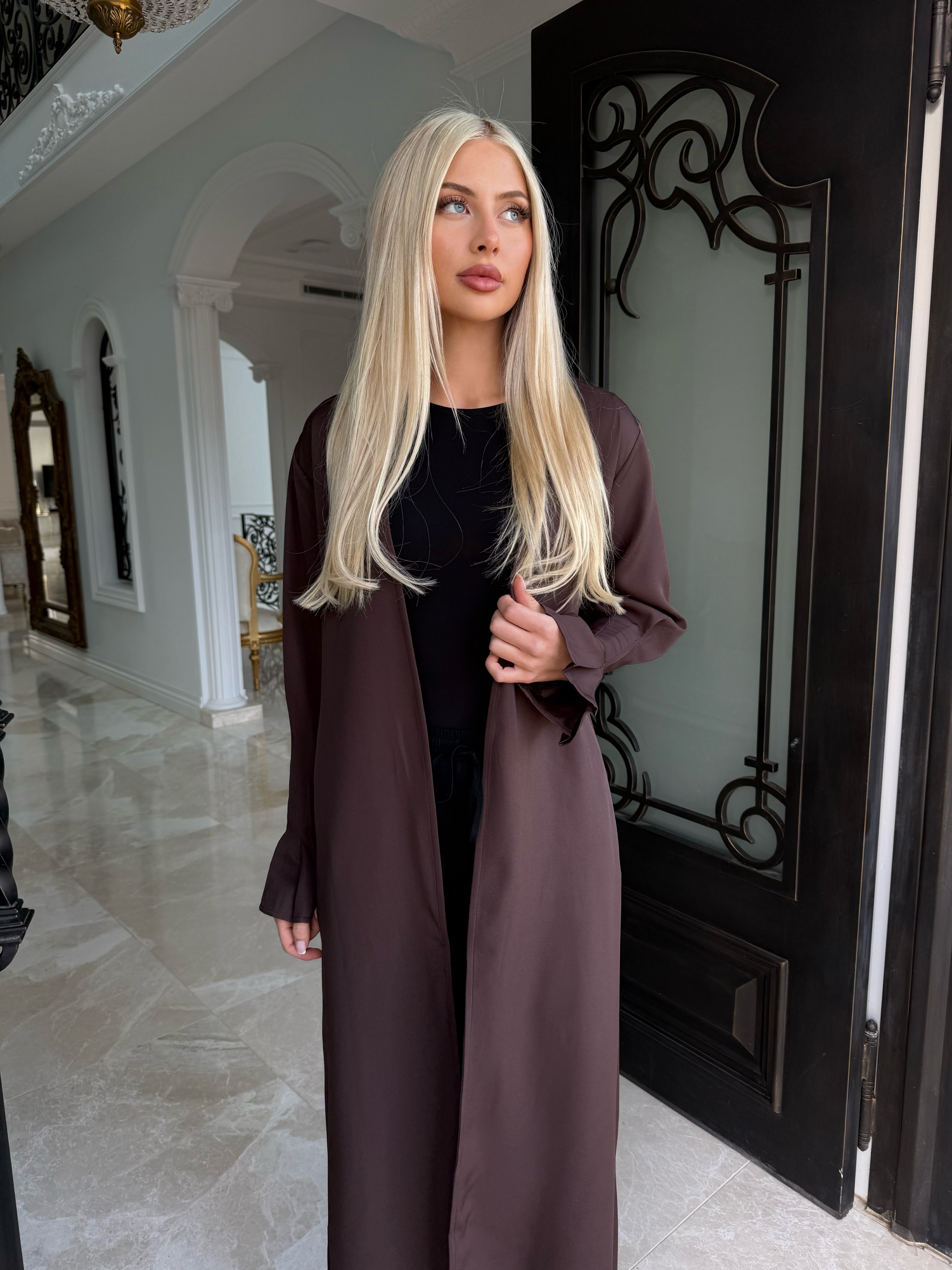 Pleated Open Abaya
