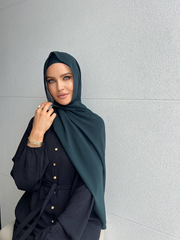 
            
                Load image into Gallery viewer, Teal Chiffon Hijab Set
            
        