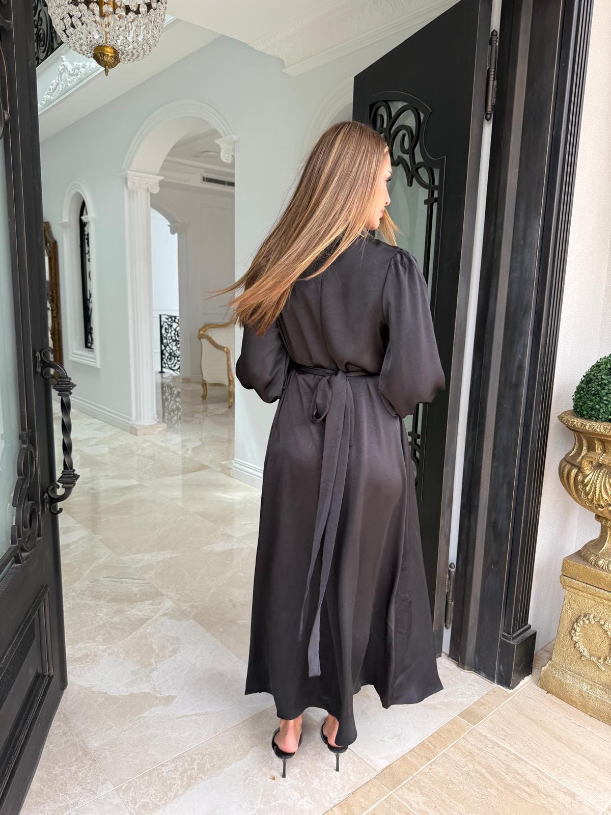 Layali Satin Back Tie Dress