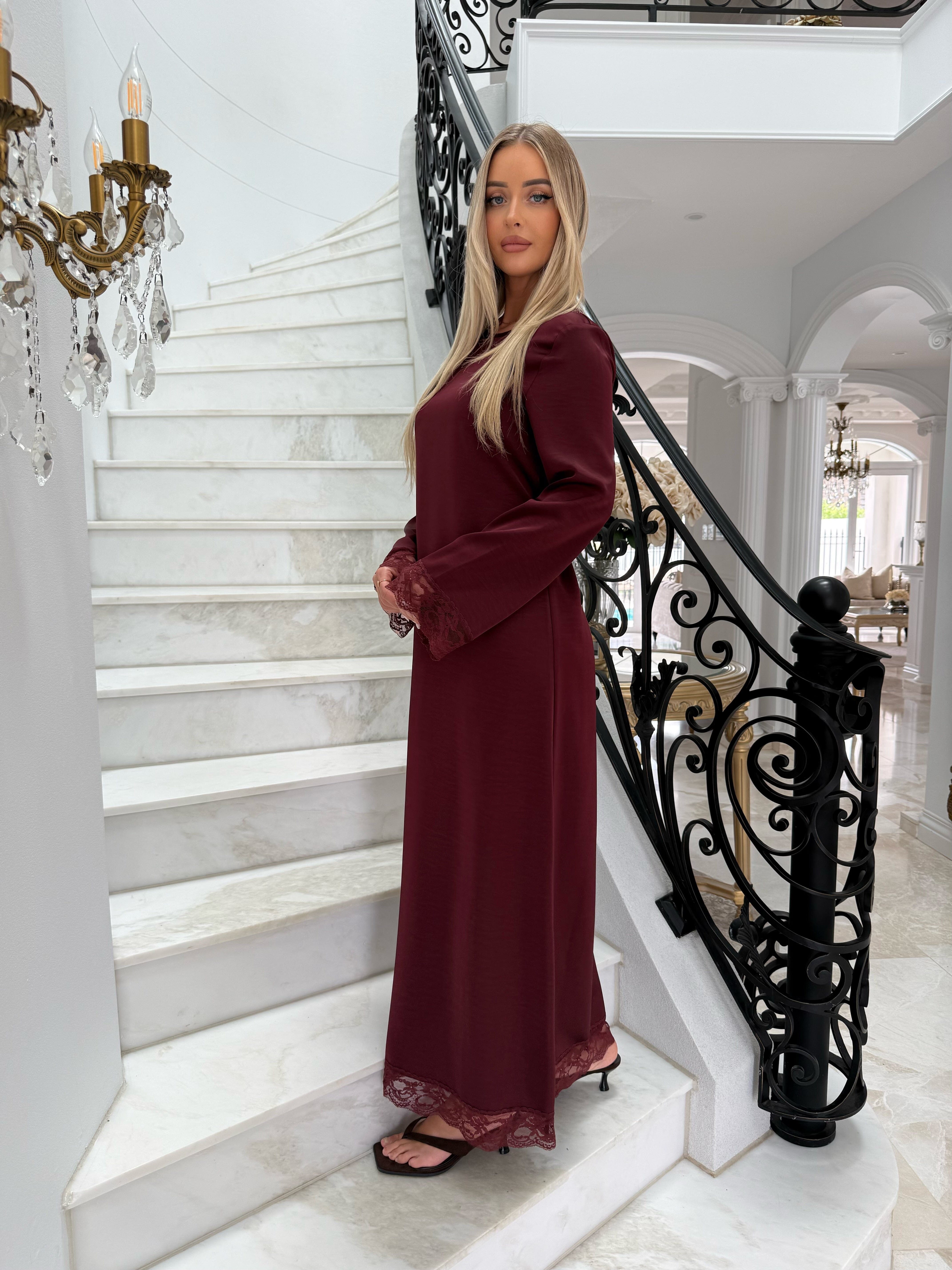 Layali Burgandy Dress