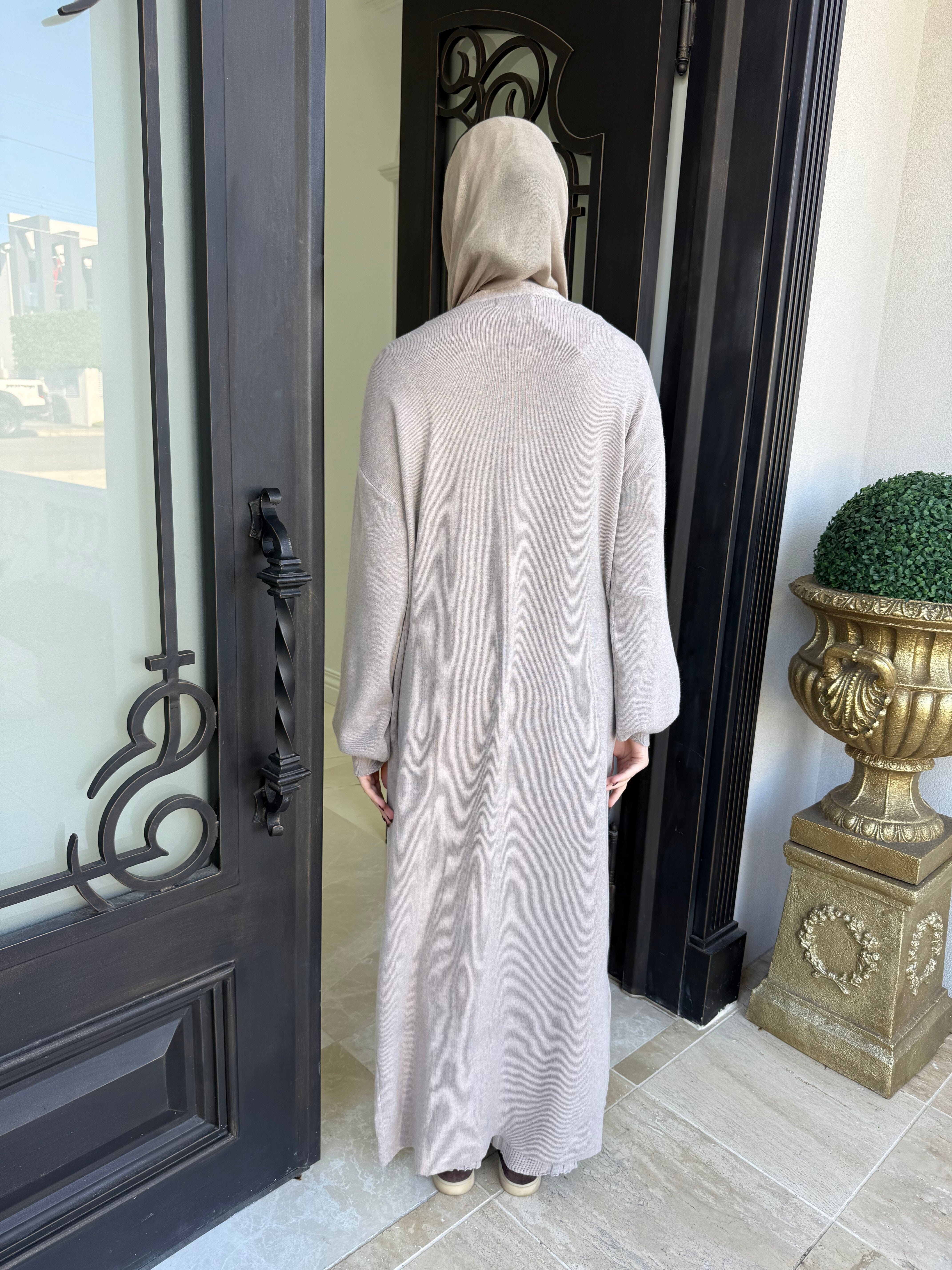 Ribbed Knit Abaya Set
