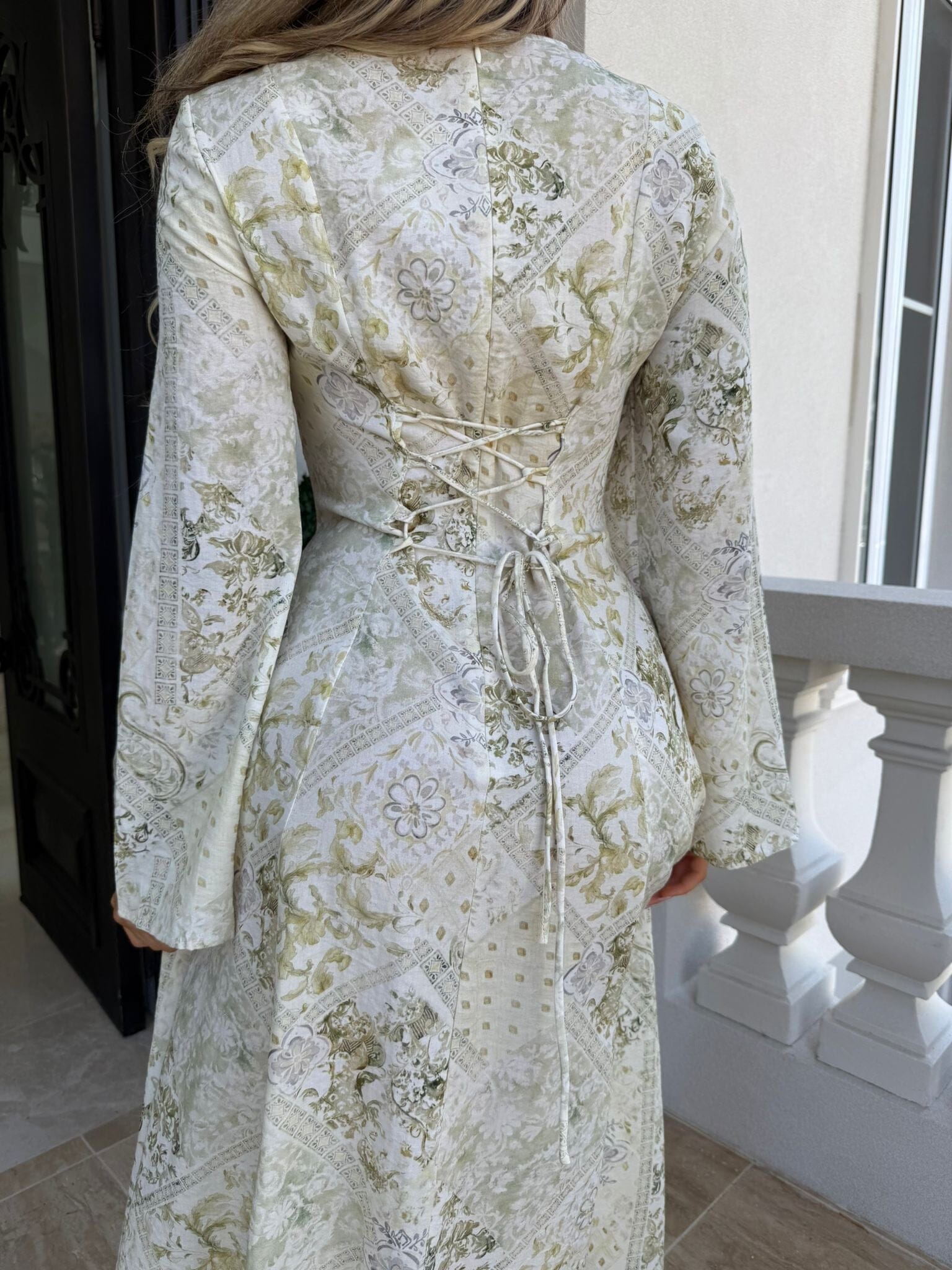Leafy Tie Back Dress