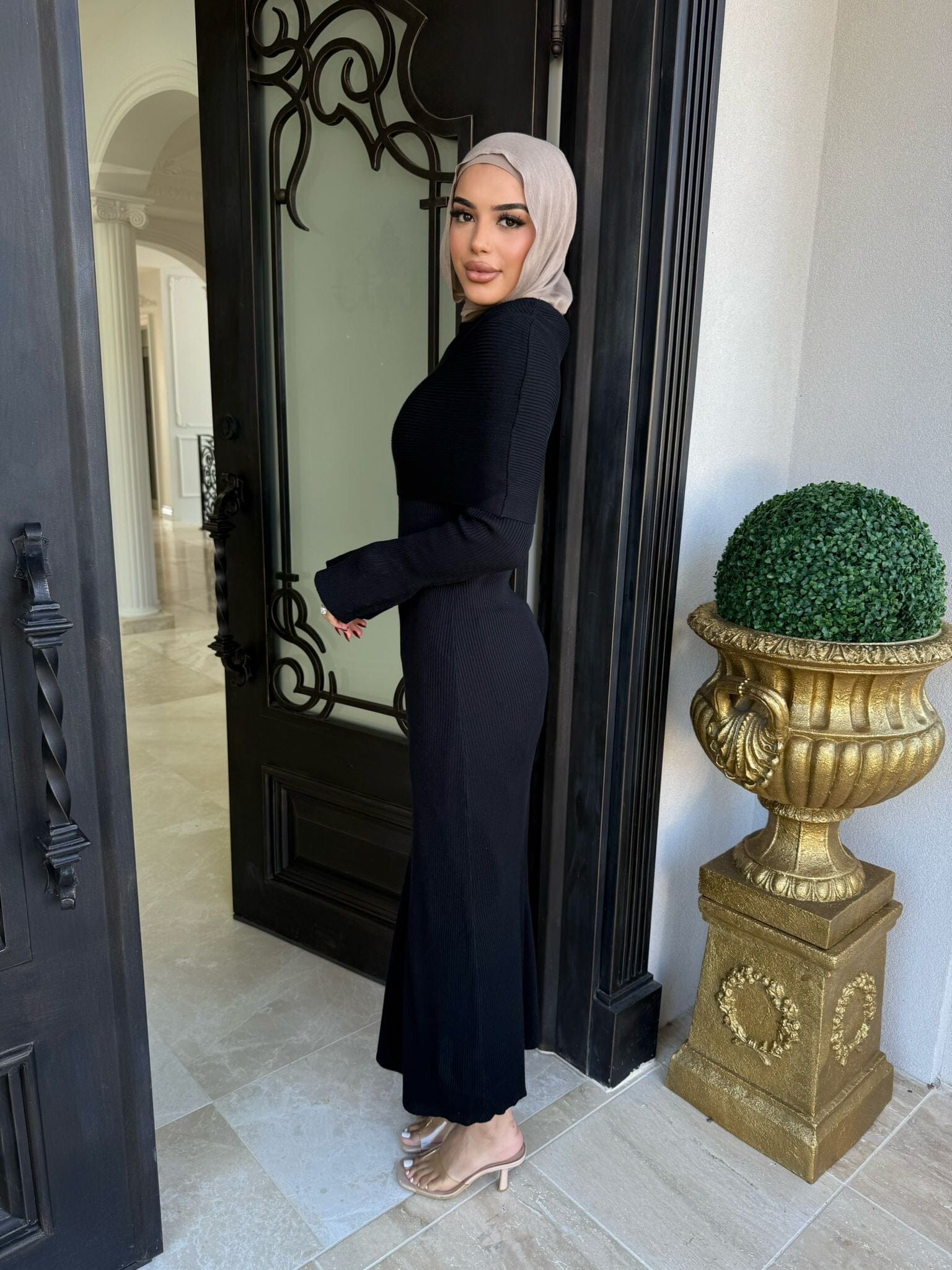 Ribbed Scarf Dress