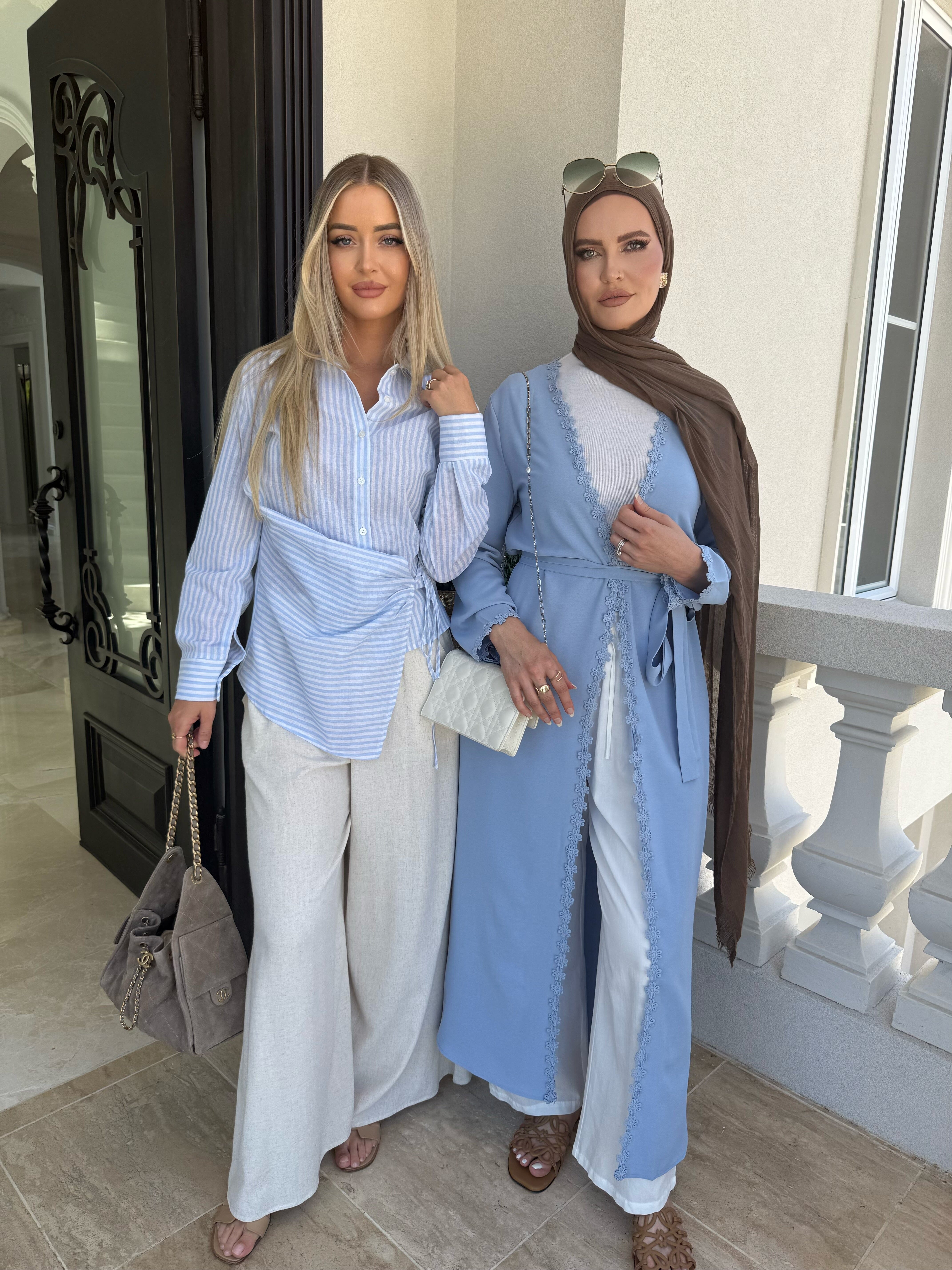 Pin Stripe Wrap Shirt