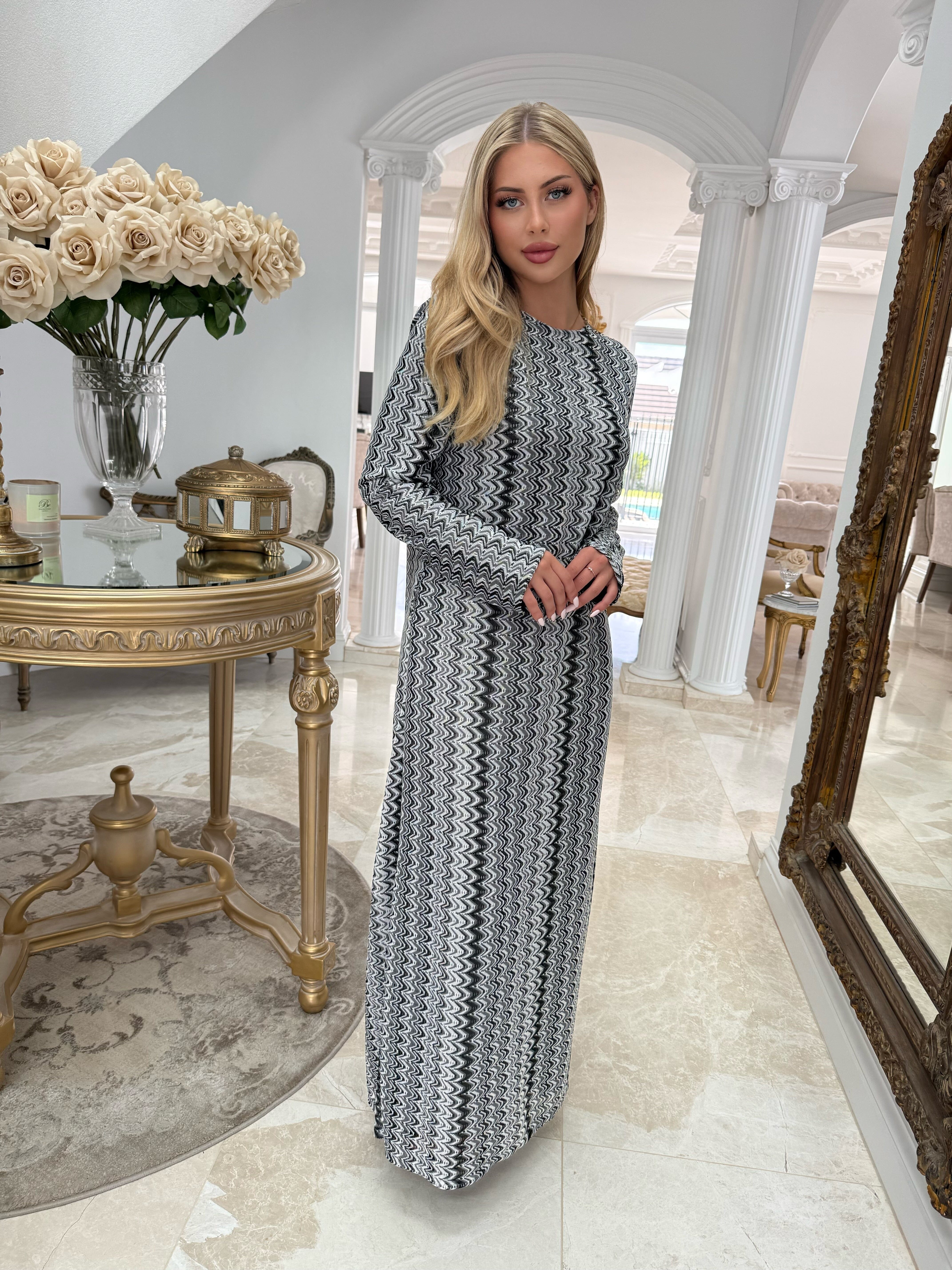 Aztec Grey Maxi Dress