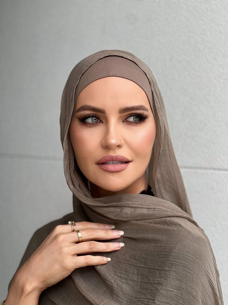 Premium Khaki Mocha Hijab Set