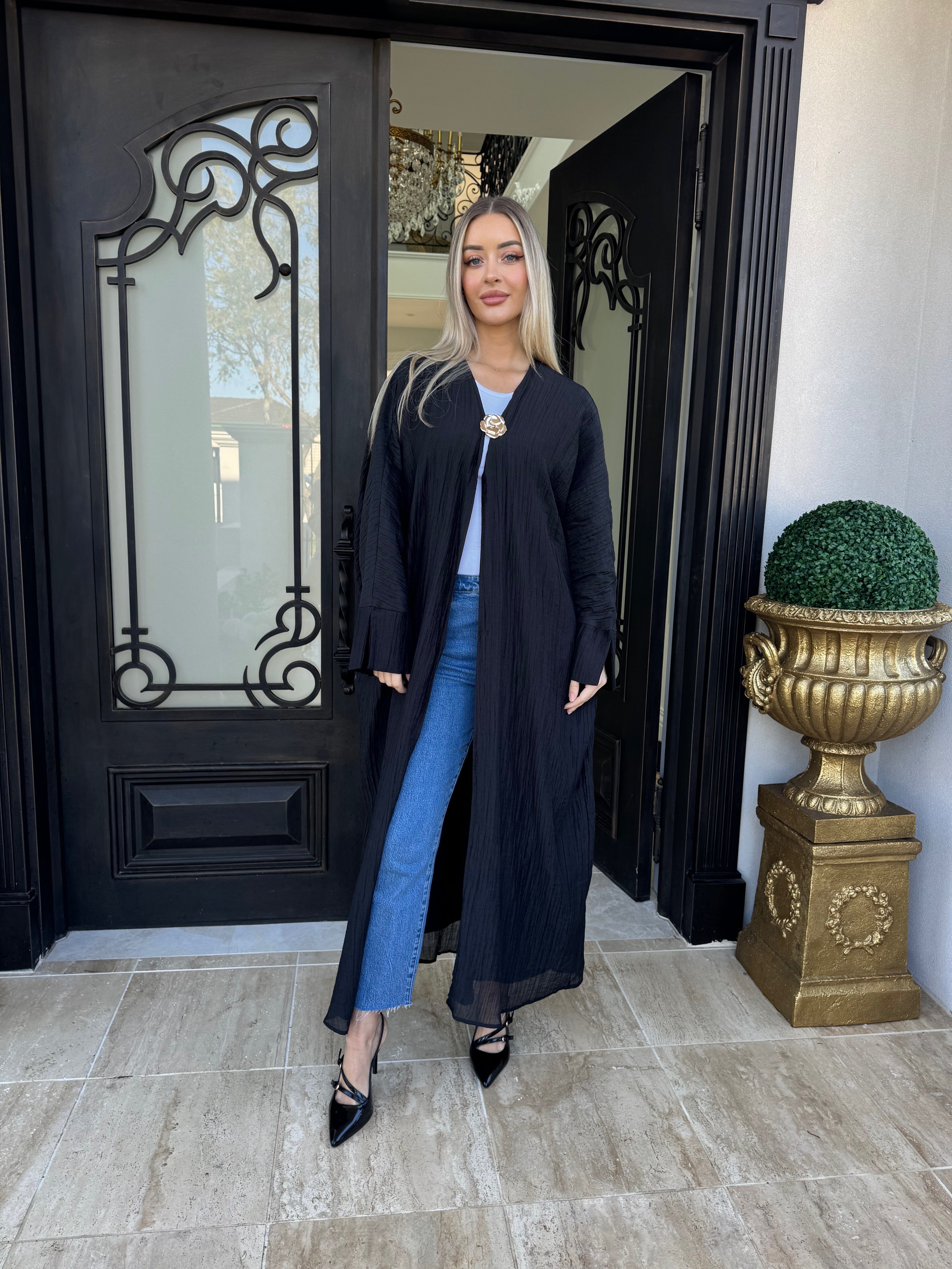 Crinkle Open Abaya