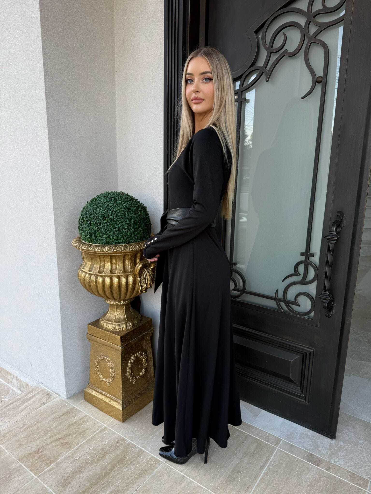 Leather Belt Dress