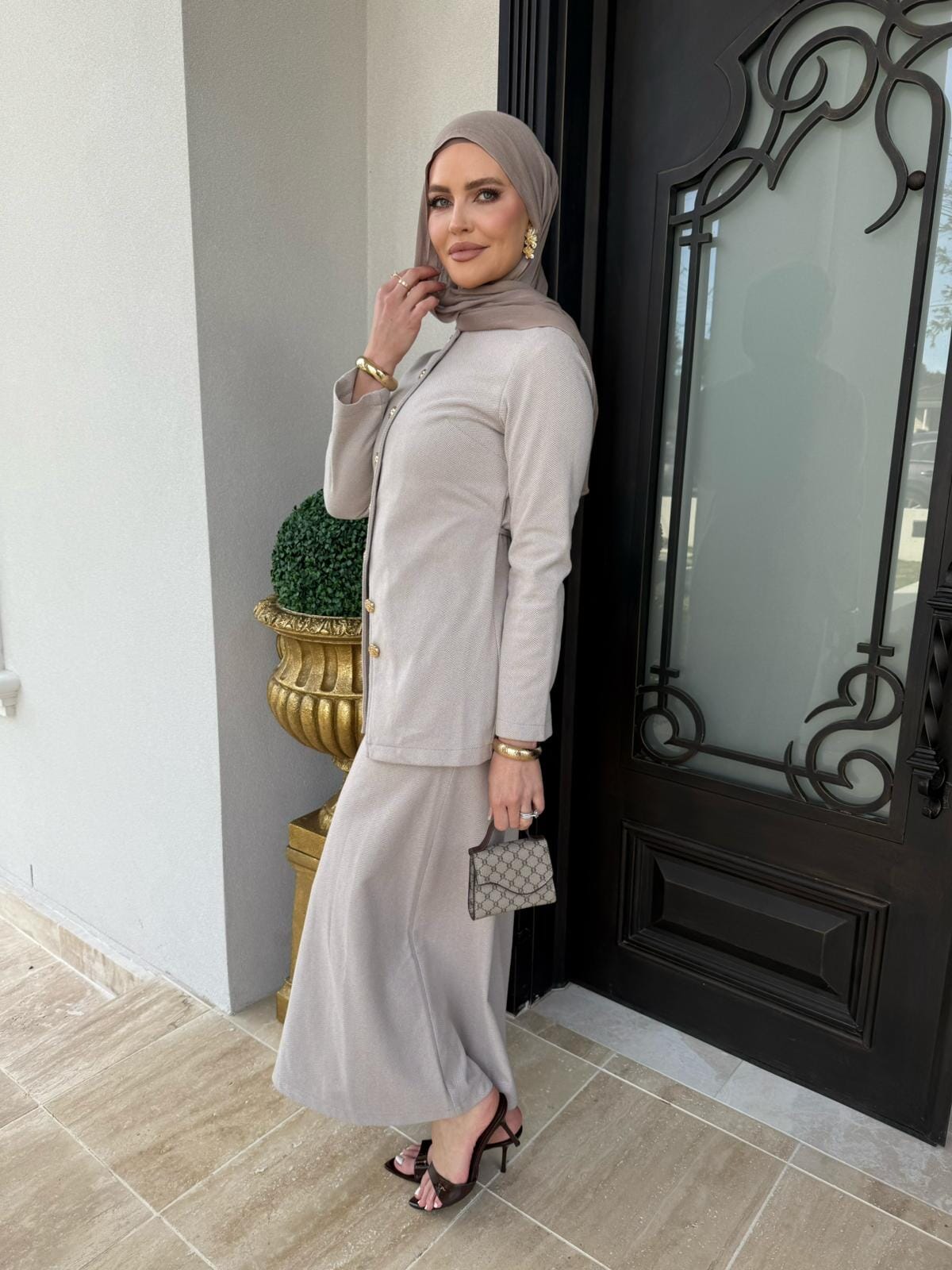 Textured Skirt Set