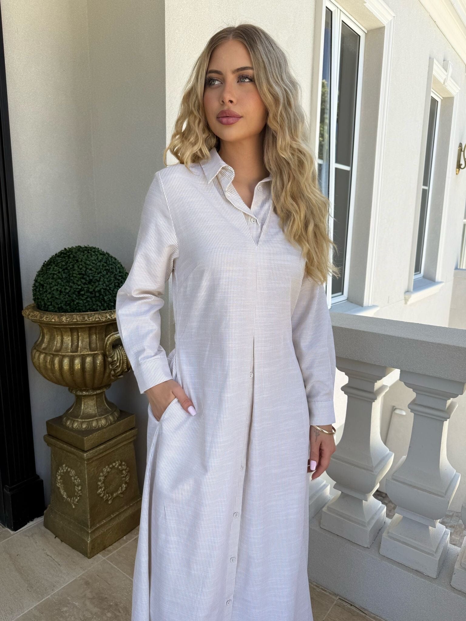 Beige Rayan Dress