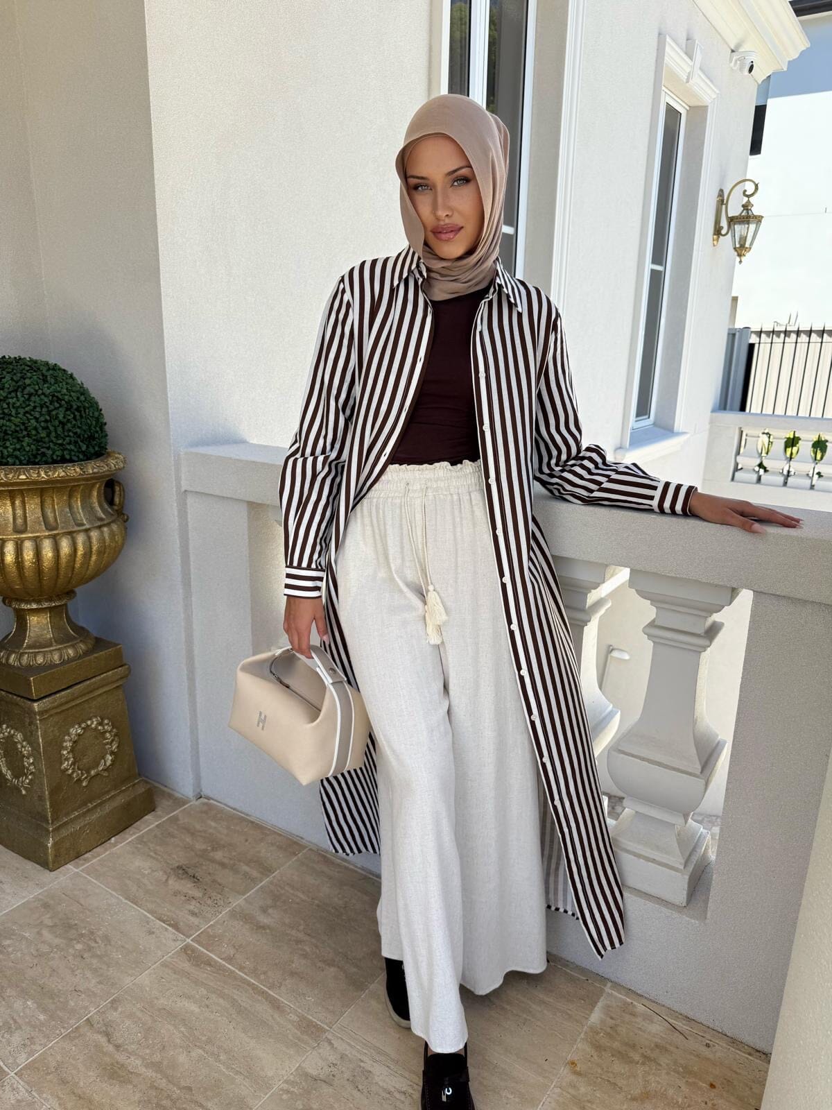 Stripe Brown Shirt/Dress