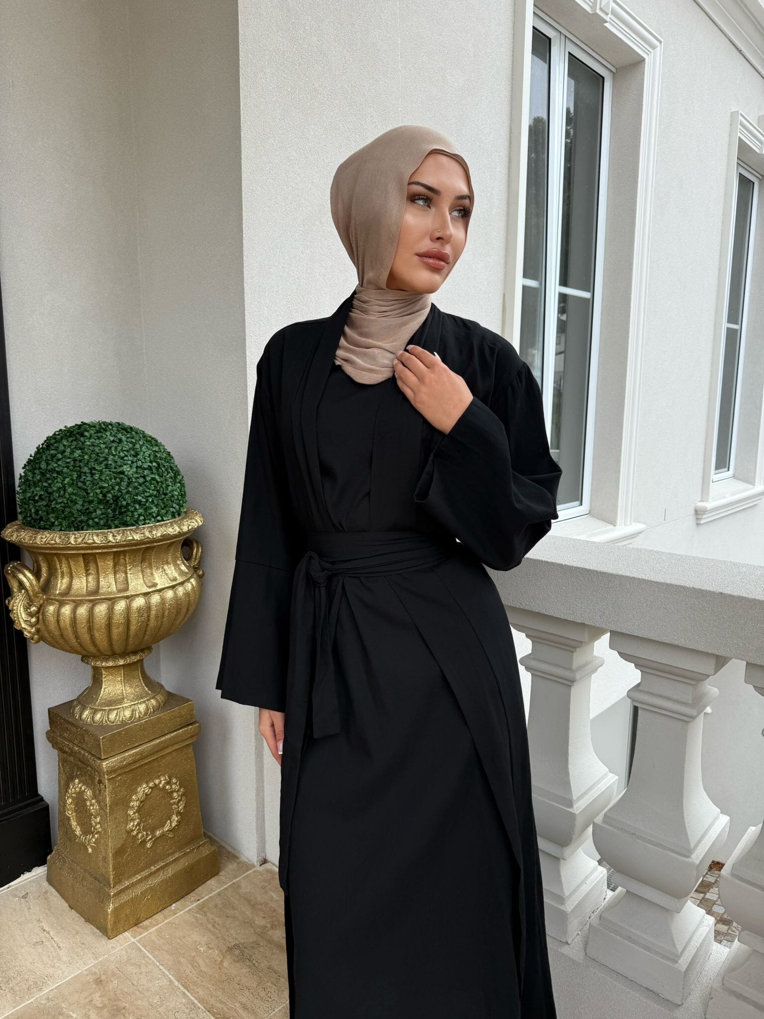 Linen Abaya Set