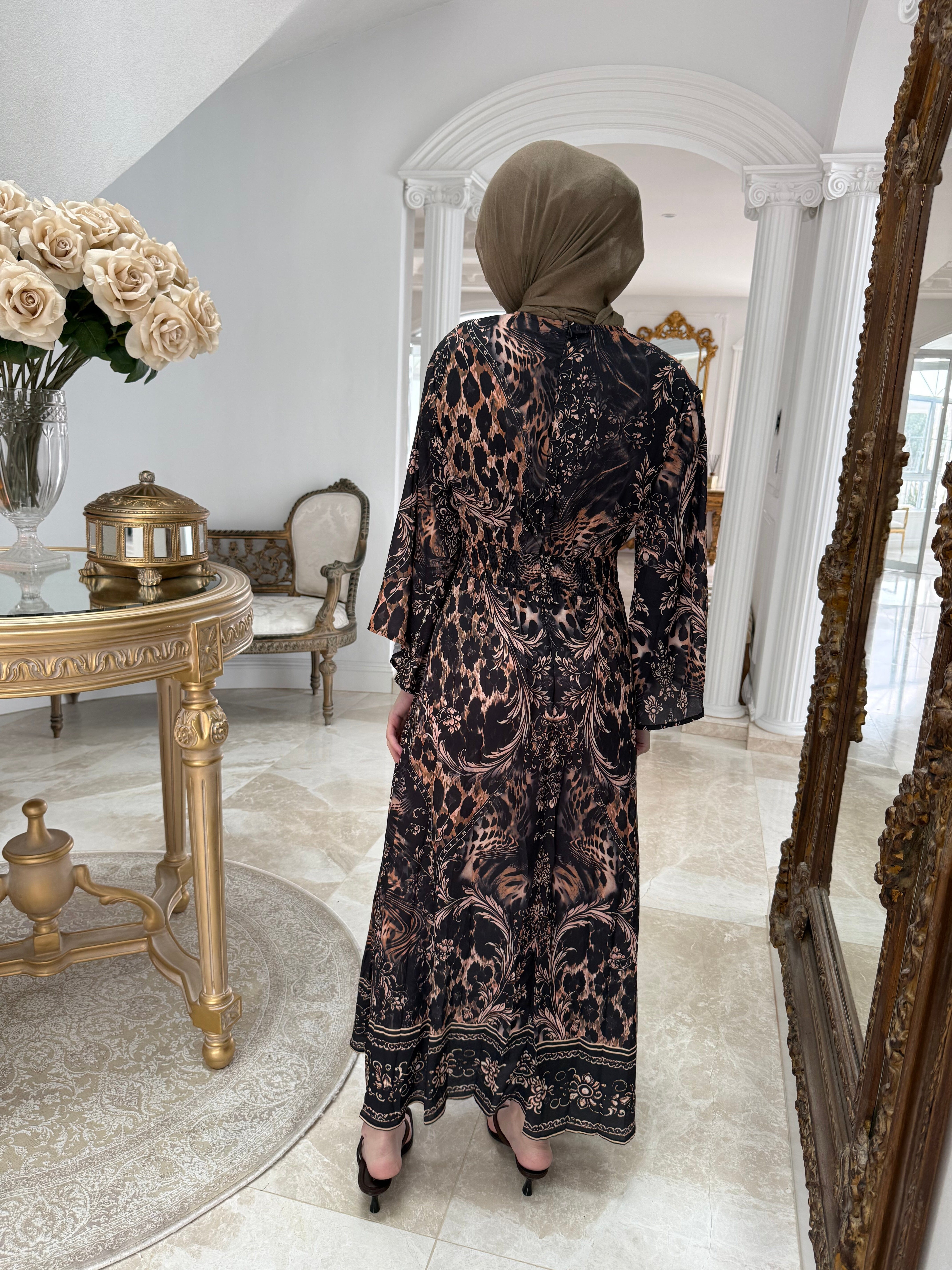 Cheetah Beaded Dress
