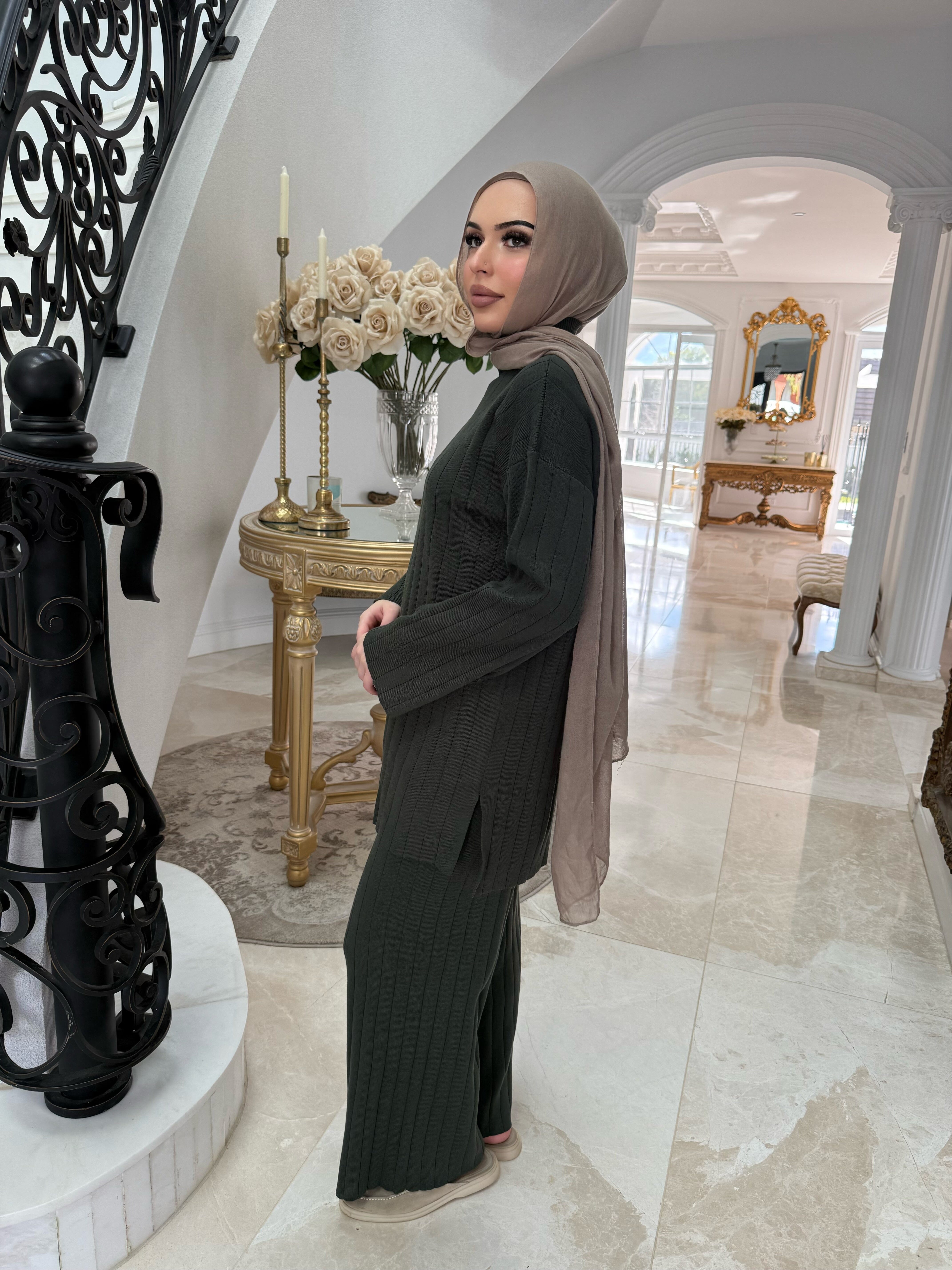 Thick Ribbed Knit Set