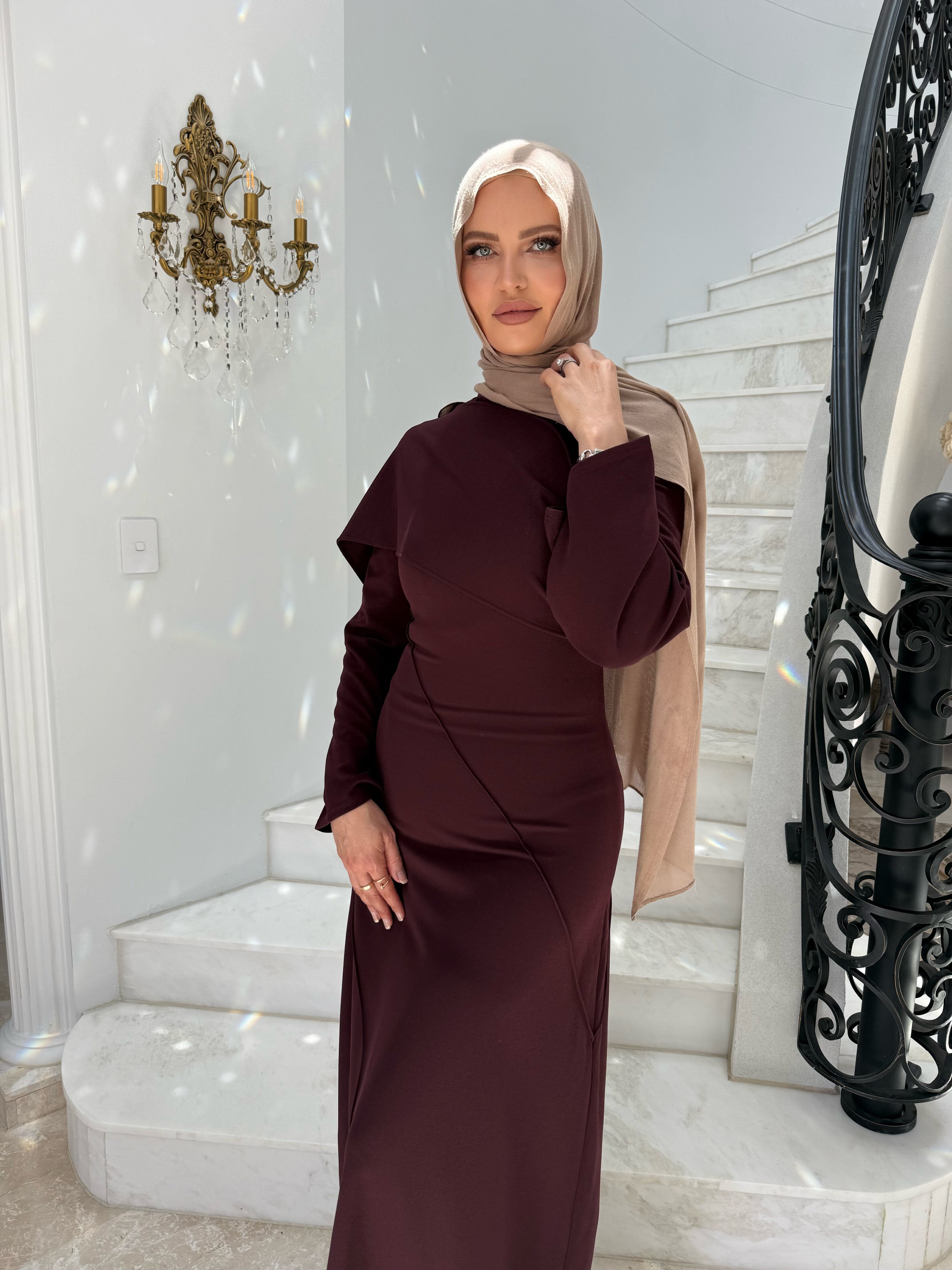Drape Brooch Dress