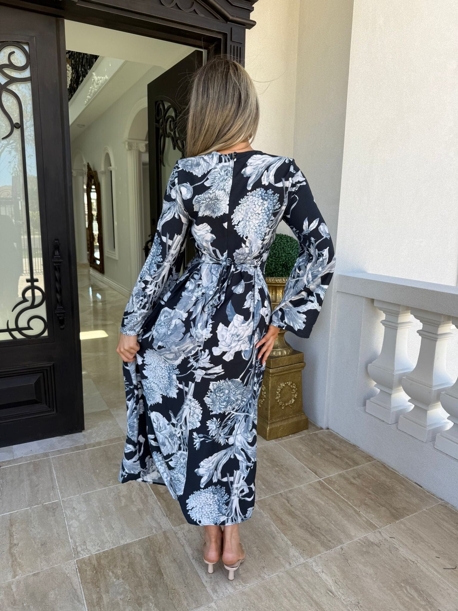 Navy Floral Dress
