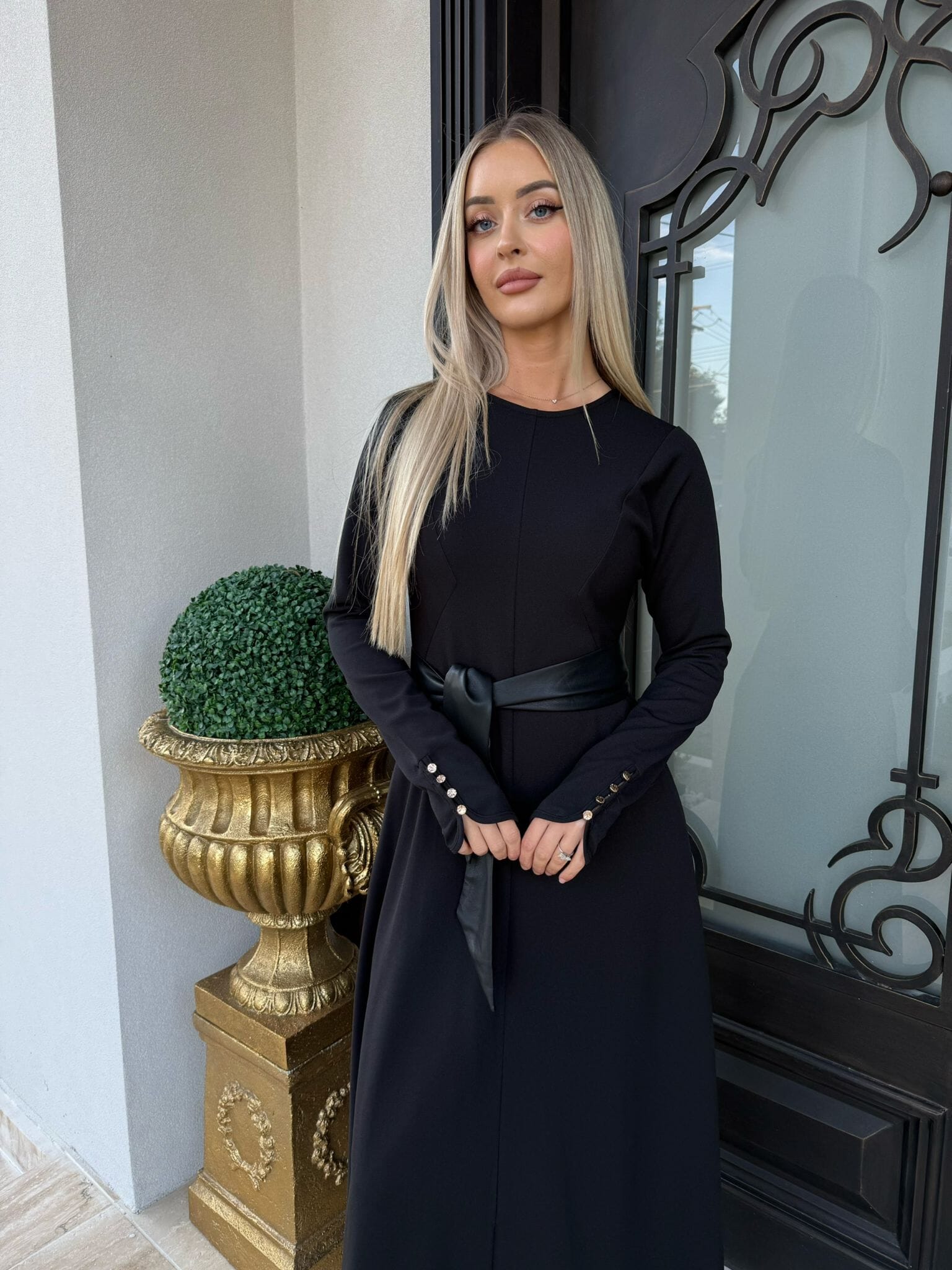 Leather Belt Dress