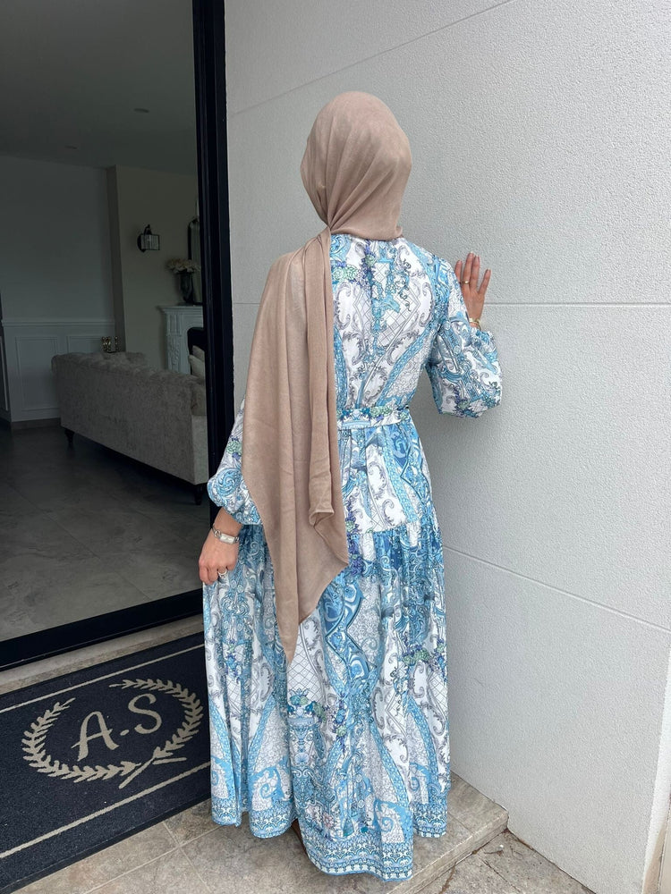 Safa Blue Beaded Dress