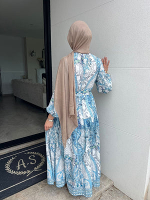 Safa Blue Beaded Dress