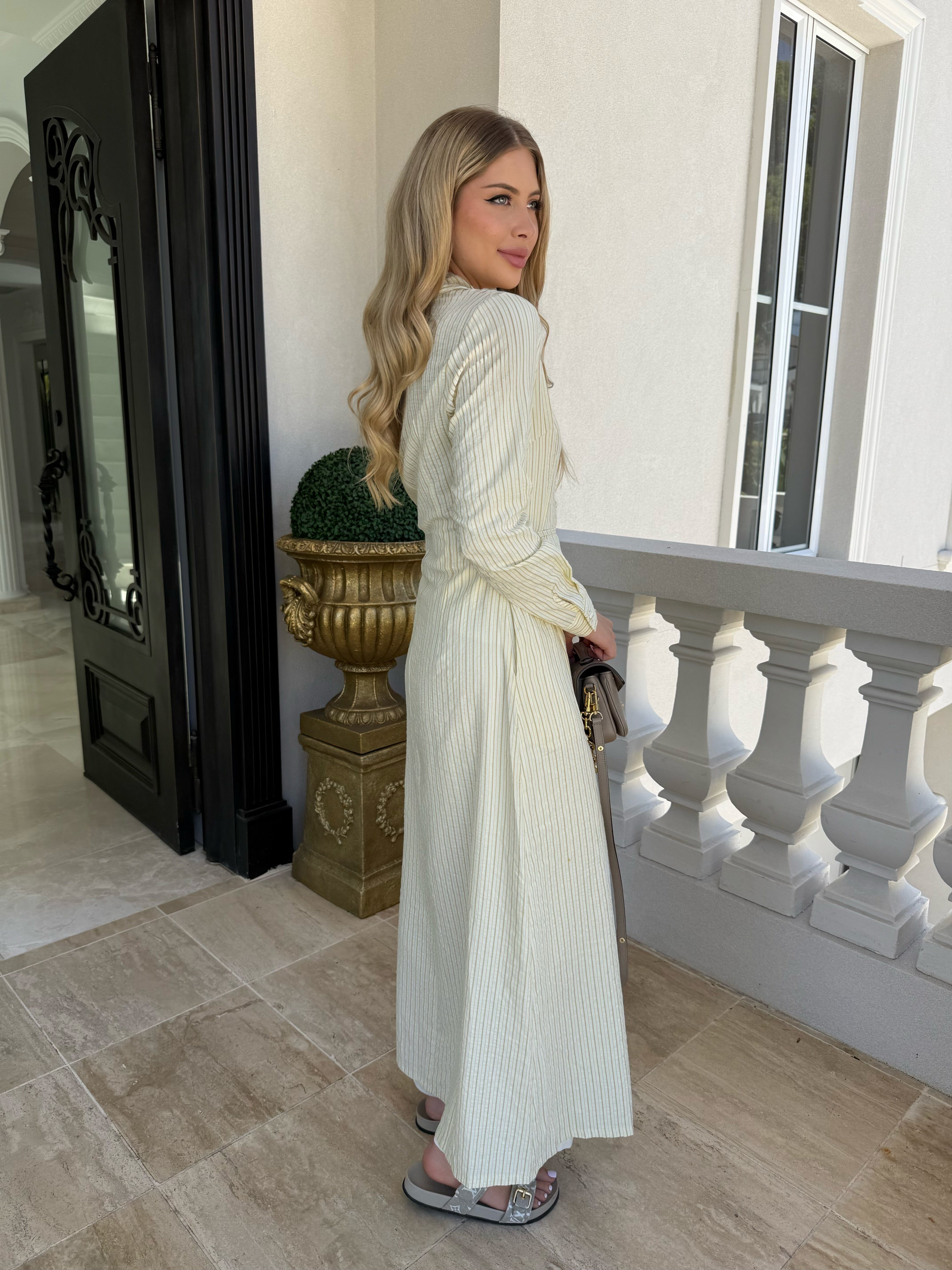 Maxi Stripe Dress/ Caridgan