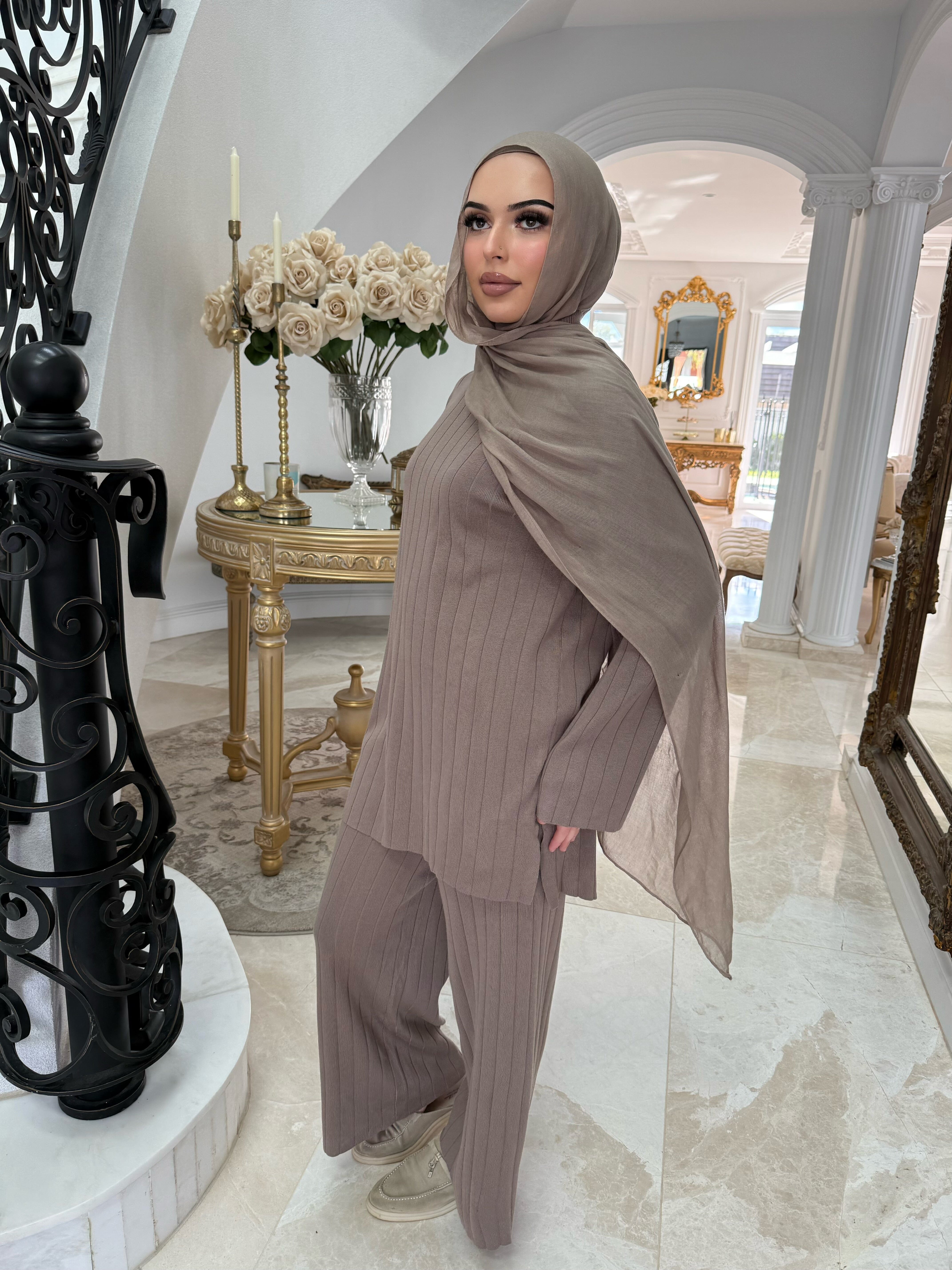 Thick Ribbed Knit Set