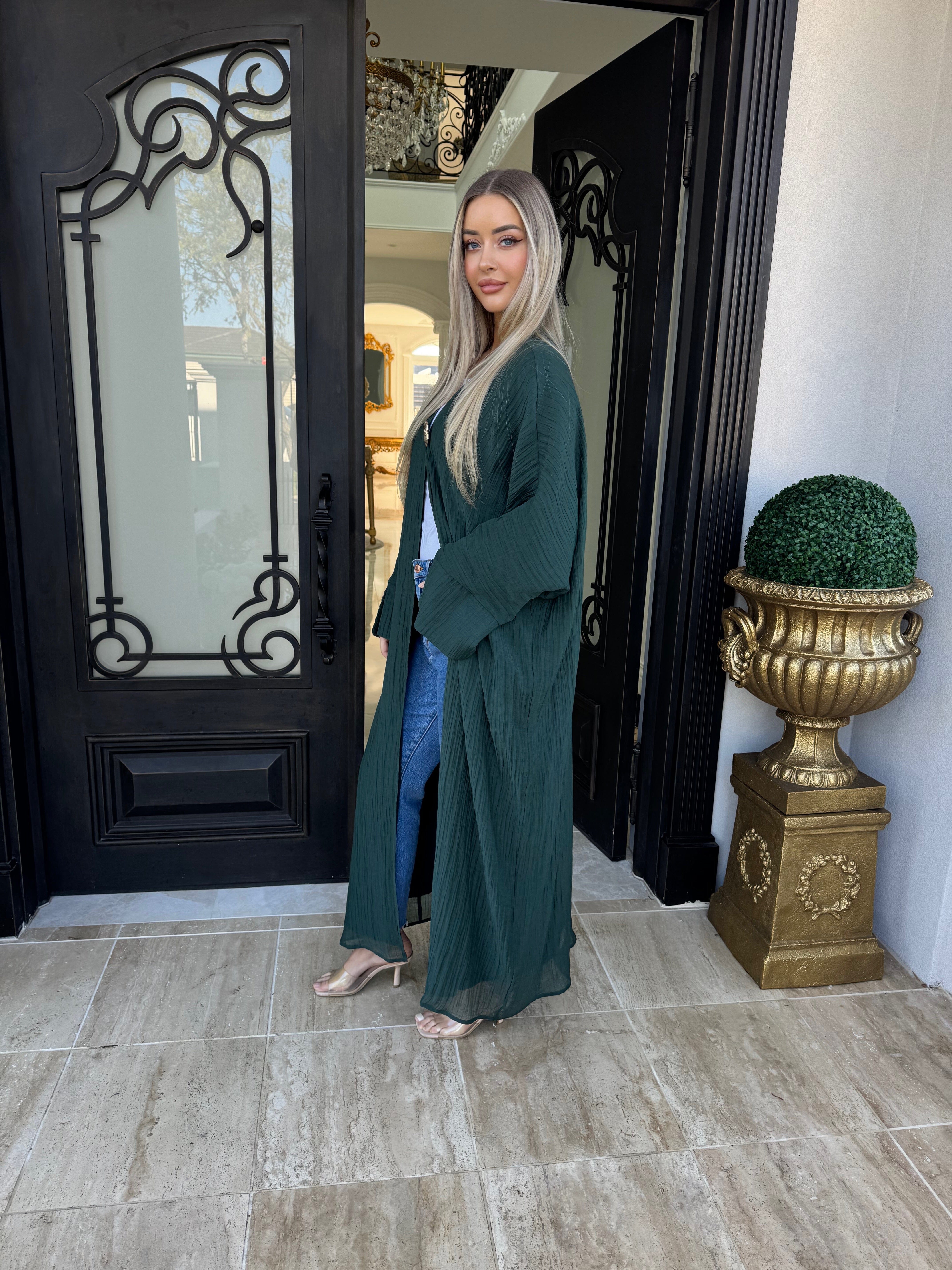 Crinkle Open Abaya