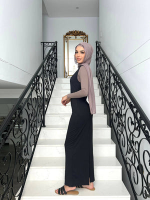 Ribbed Abaya Set