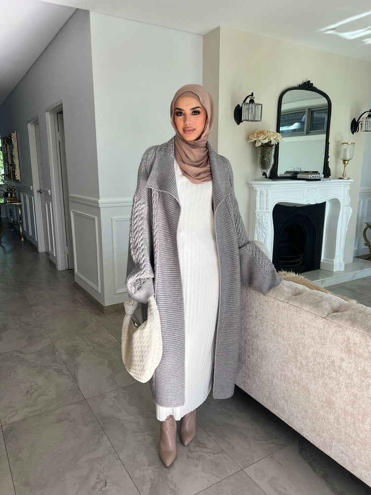 Grey Oversized Cardigan