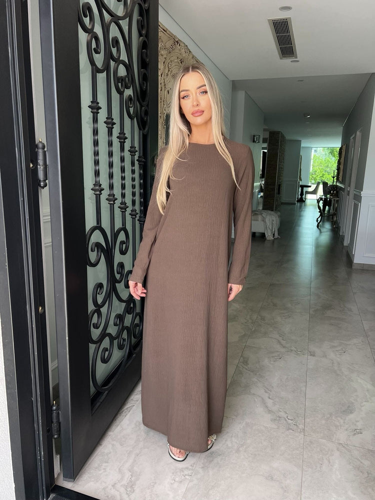 Khaki Brown Abaya Set