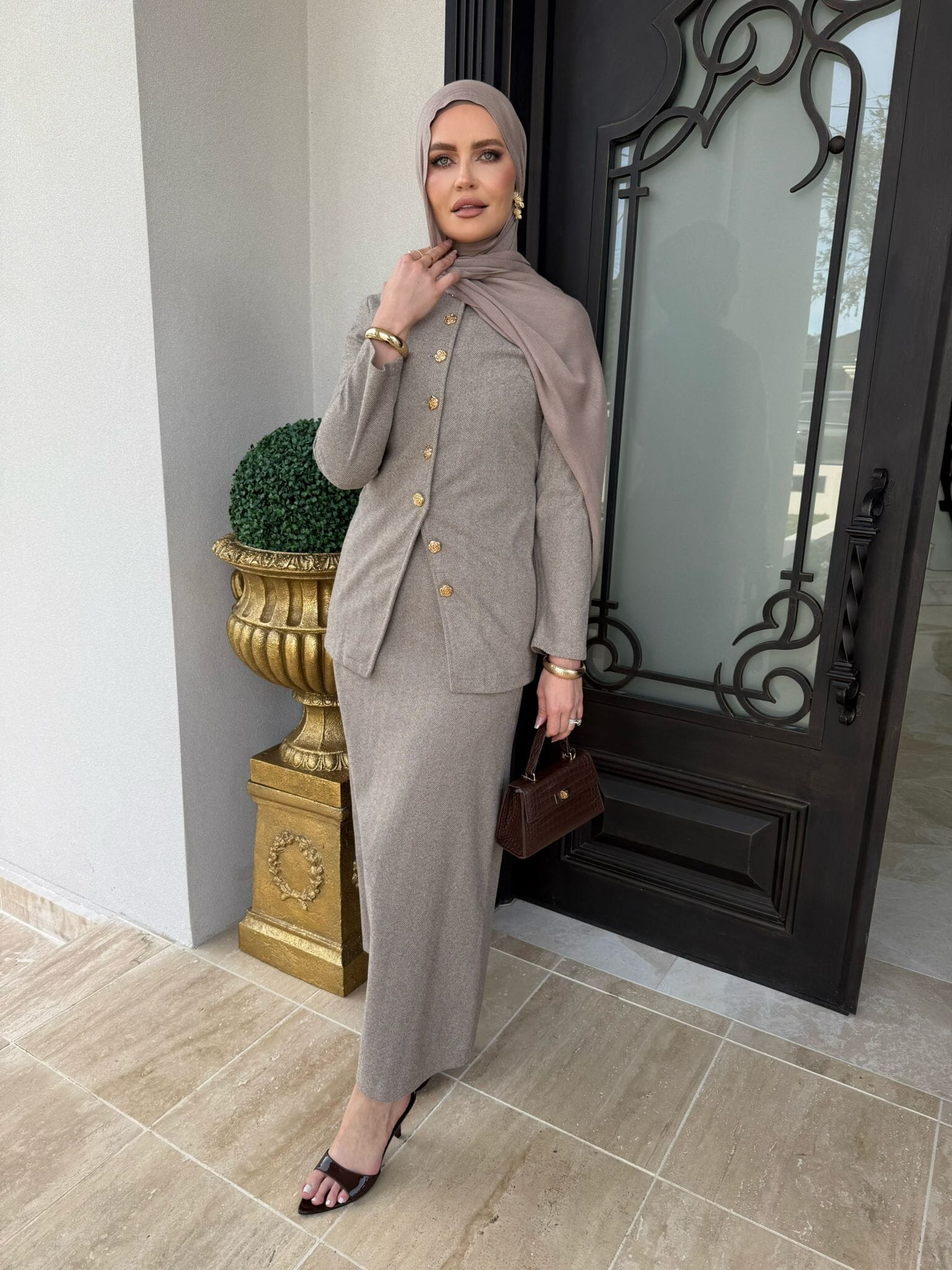 Textured Skirt Set