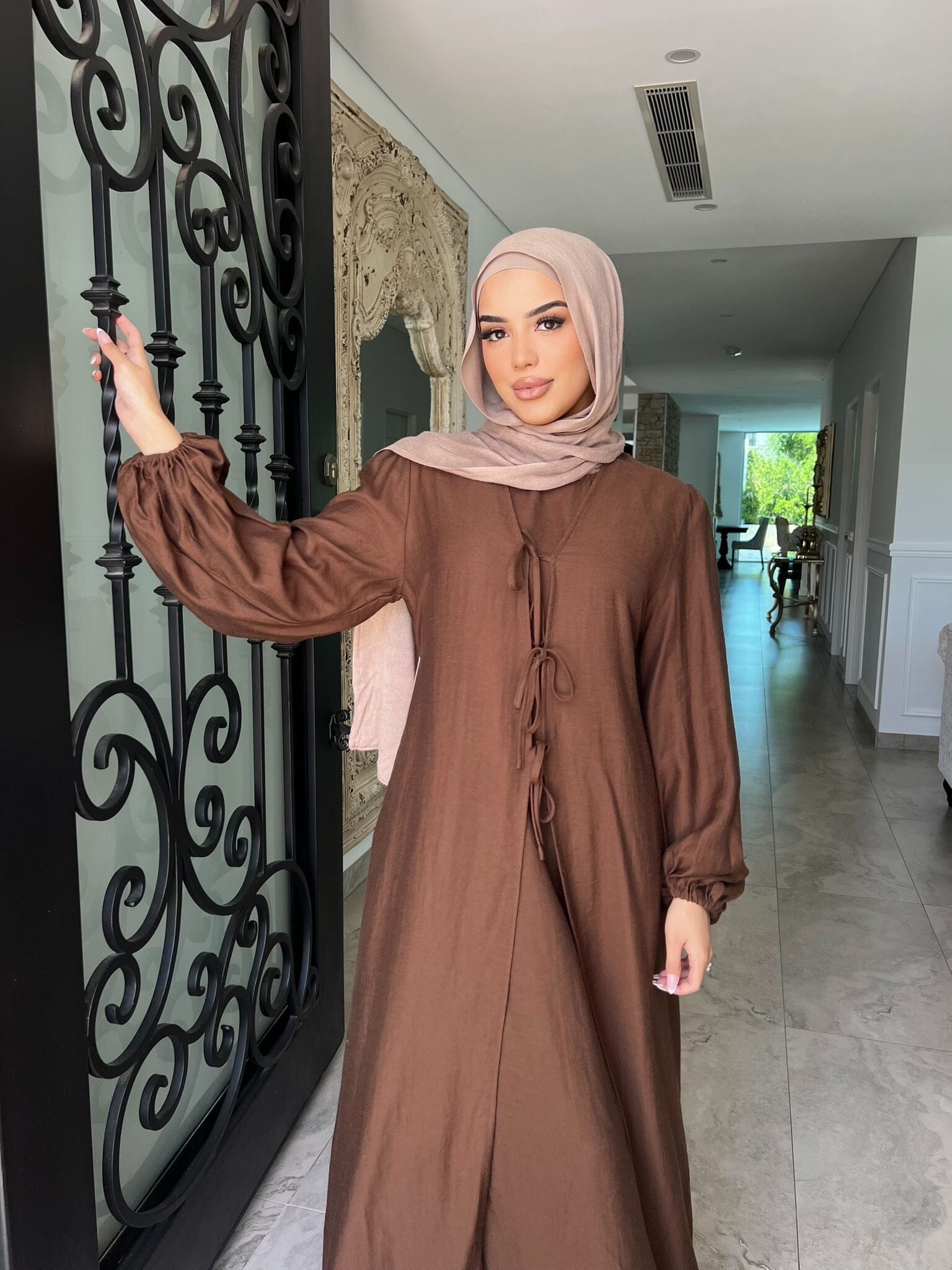 Tie Bow Abaya Set