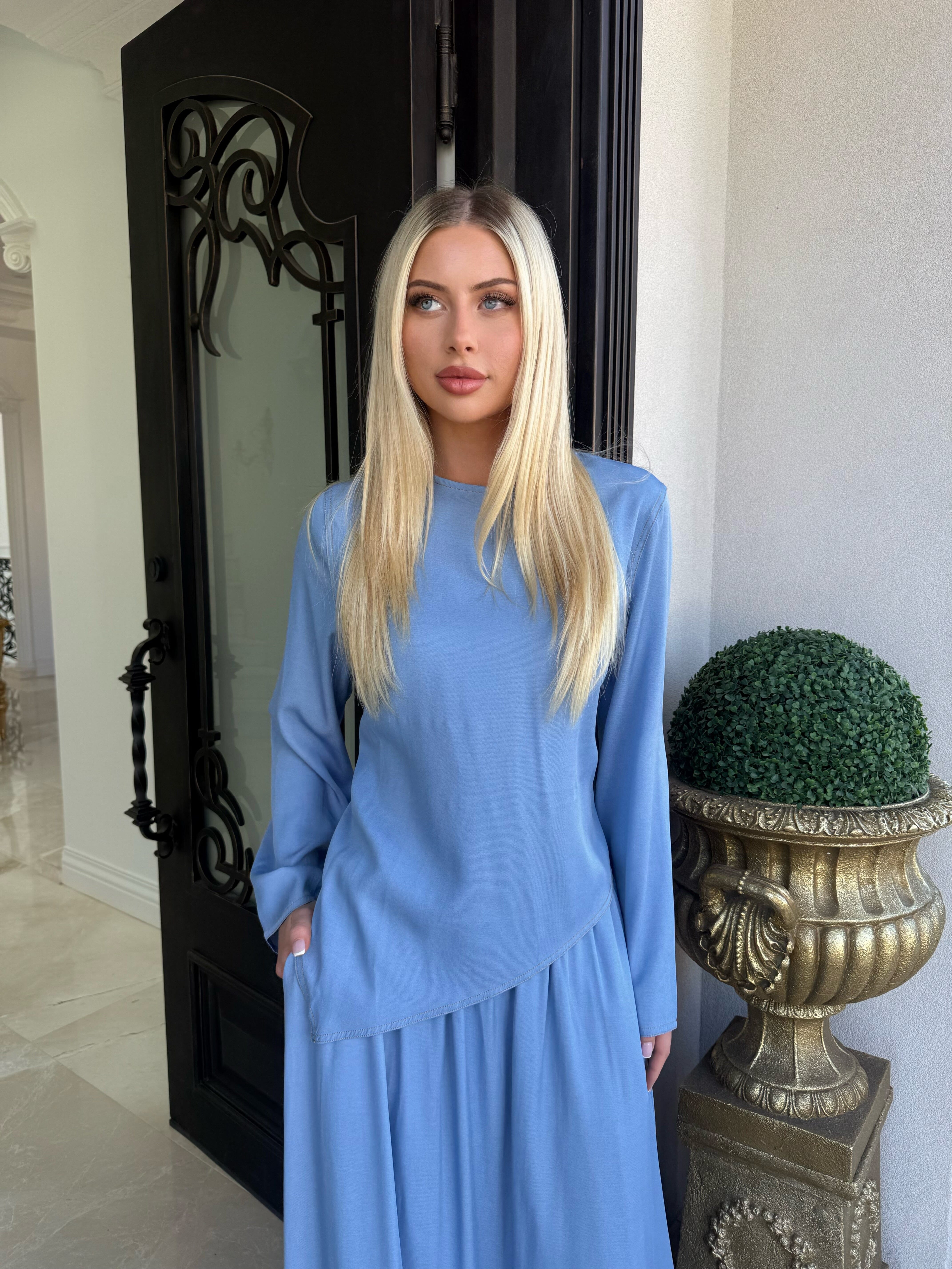 Chambray Skirt Set