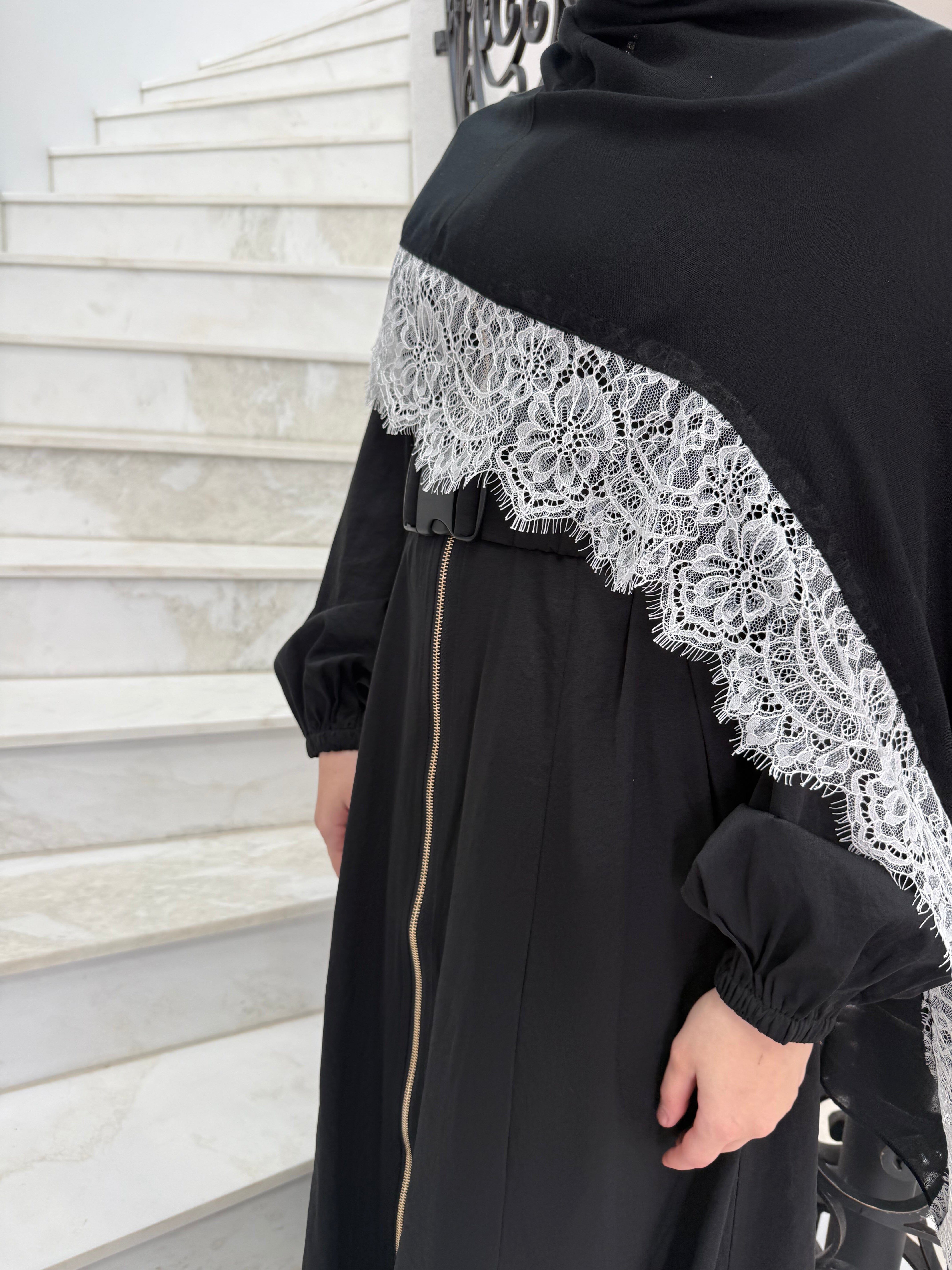 Monochrome Lace Modal Shawl