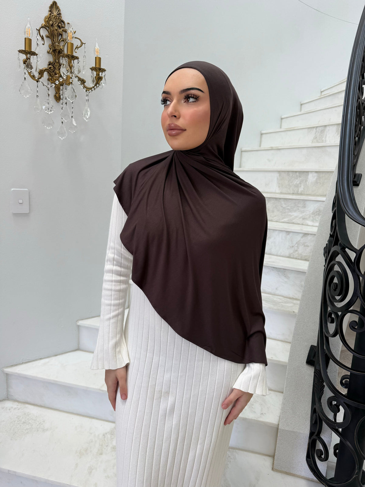 Coffee Instant Jersey Shawl