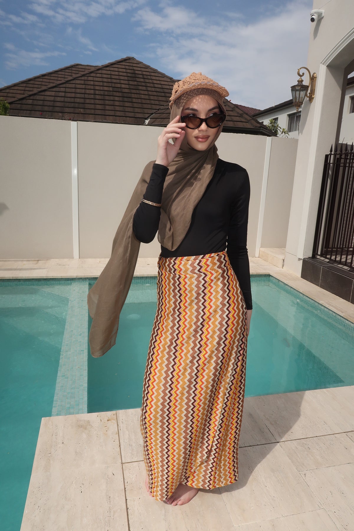Crochet Tan Wrap Sarong