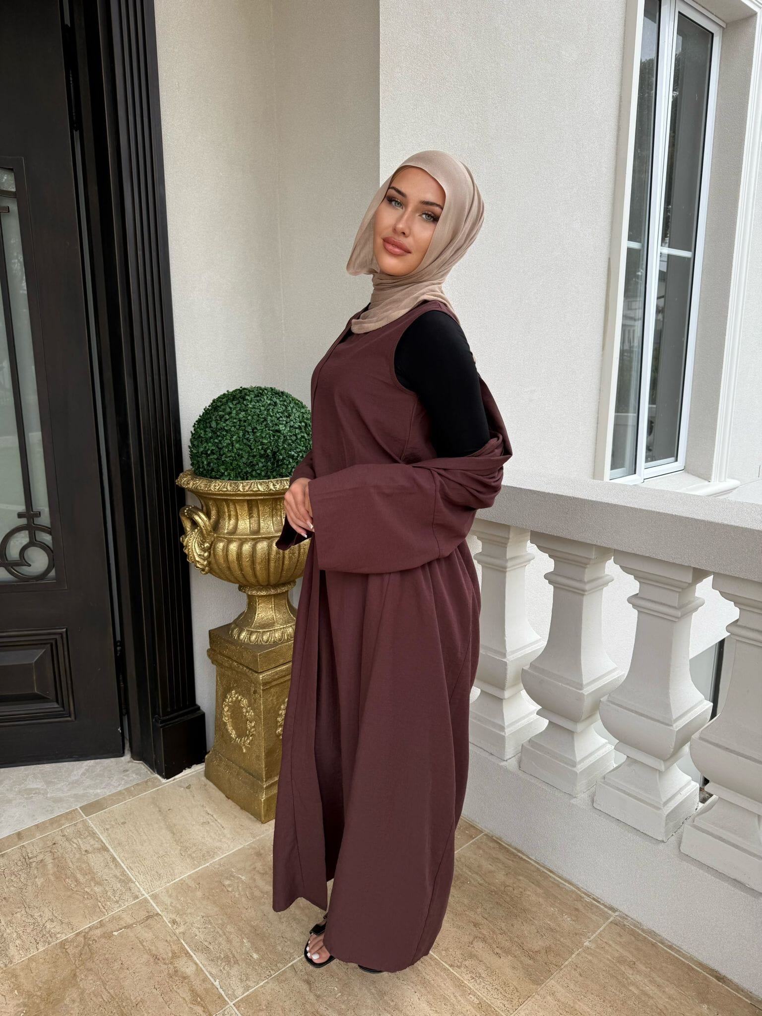 Linen Abaya Set