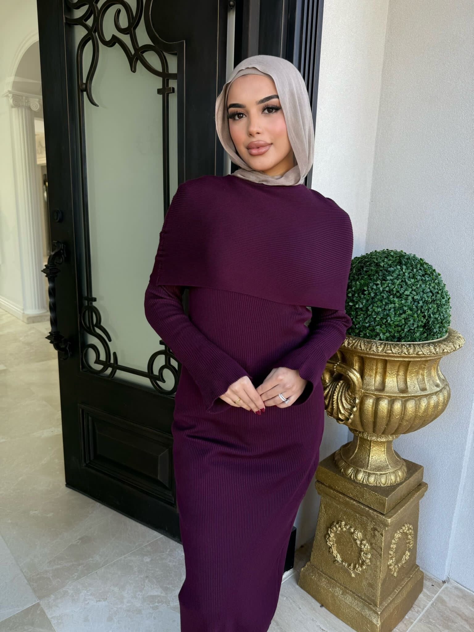 Ribbed Scarf Dress
