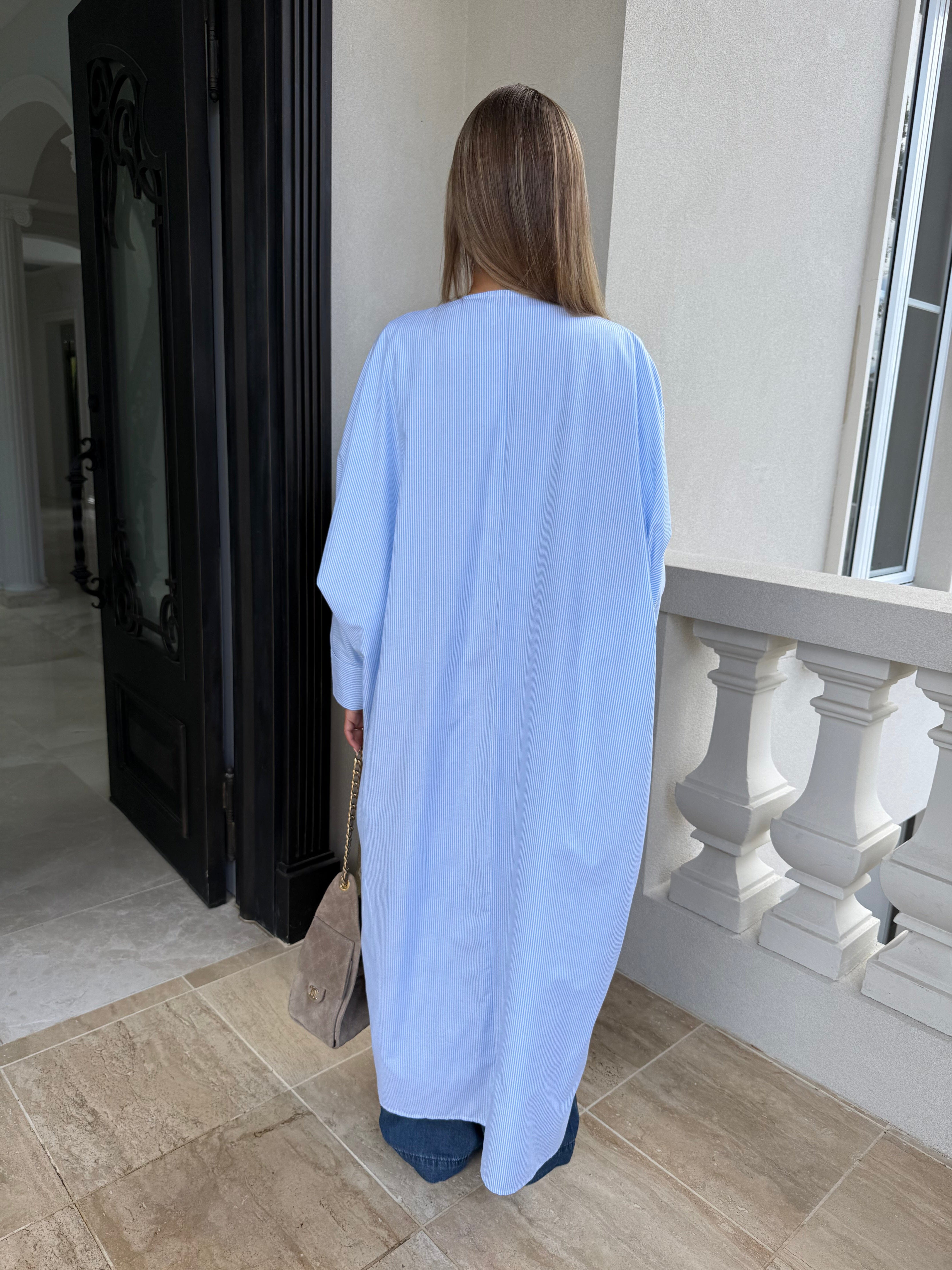 Striped Open Abaya